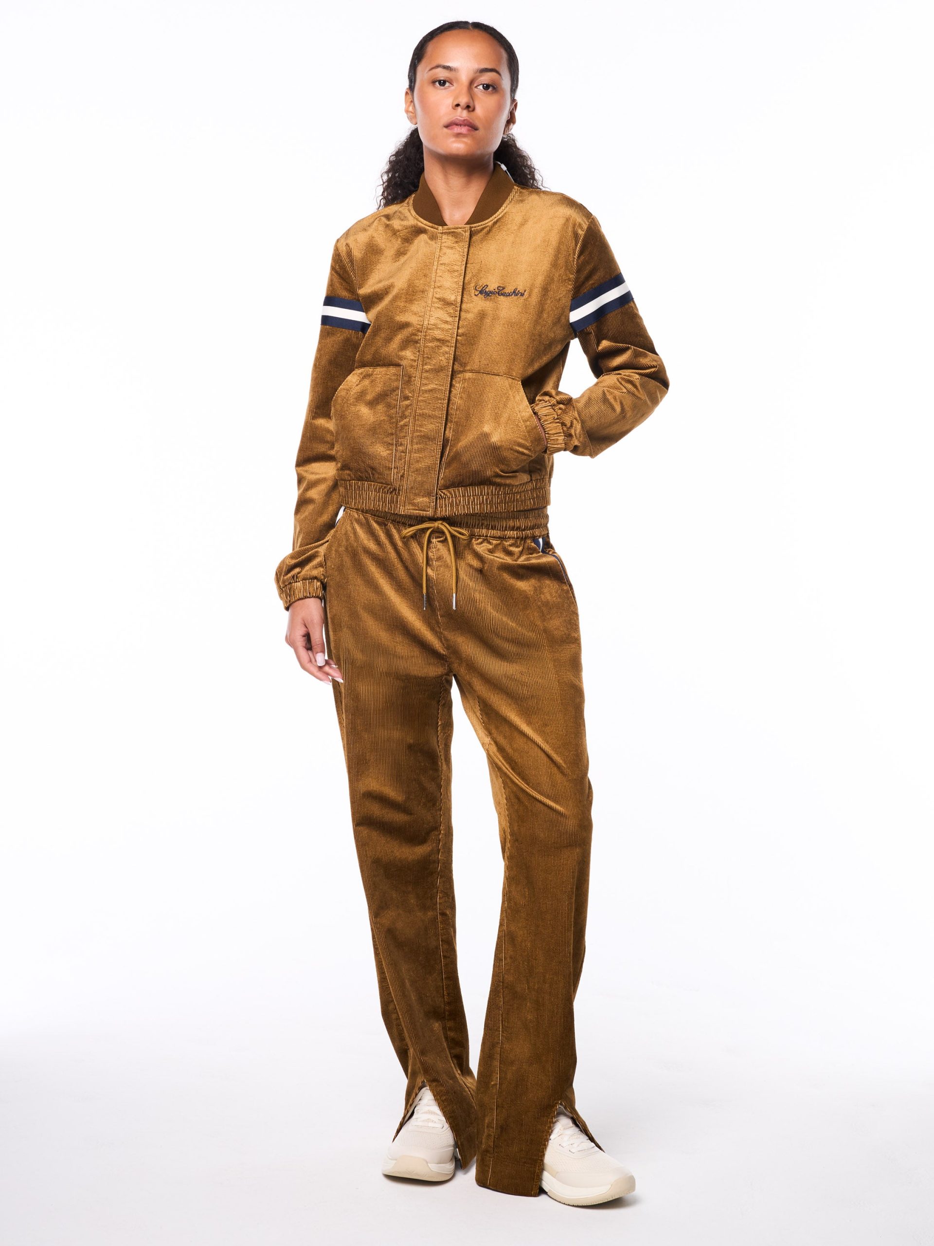 Women's Cordurato Track Jacket- Bronze Brown - Image 3