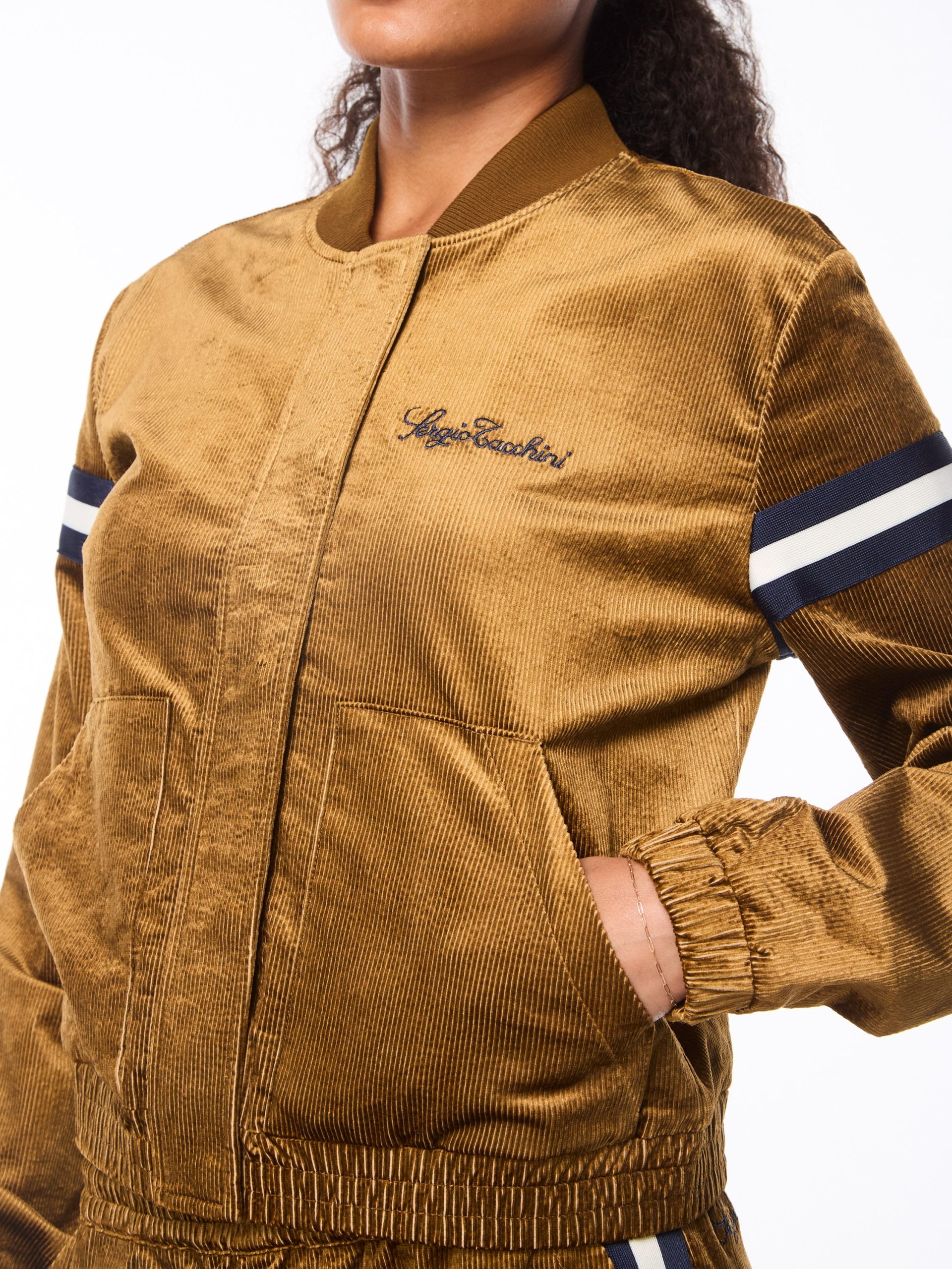 Women's Cordurato Track Jacket- Bronze Brown - Image 7