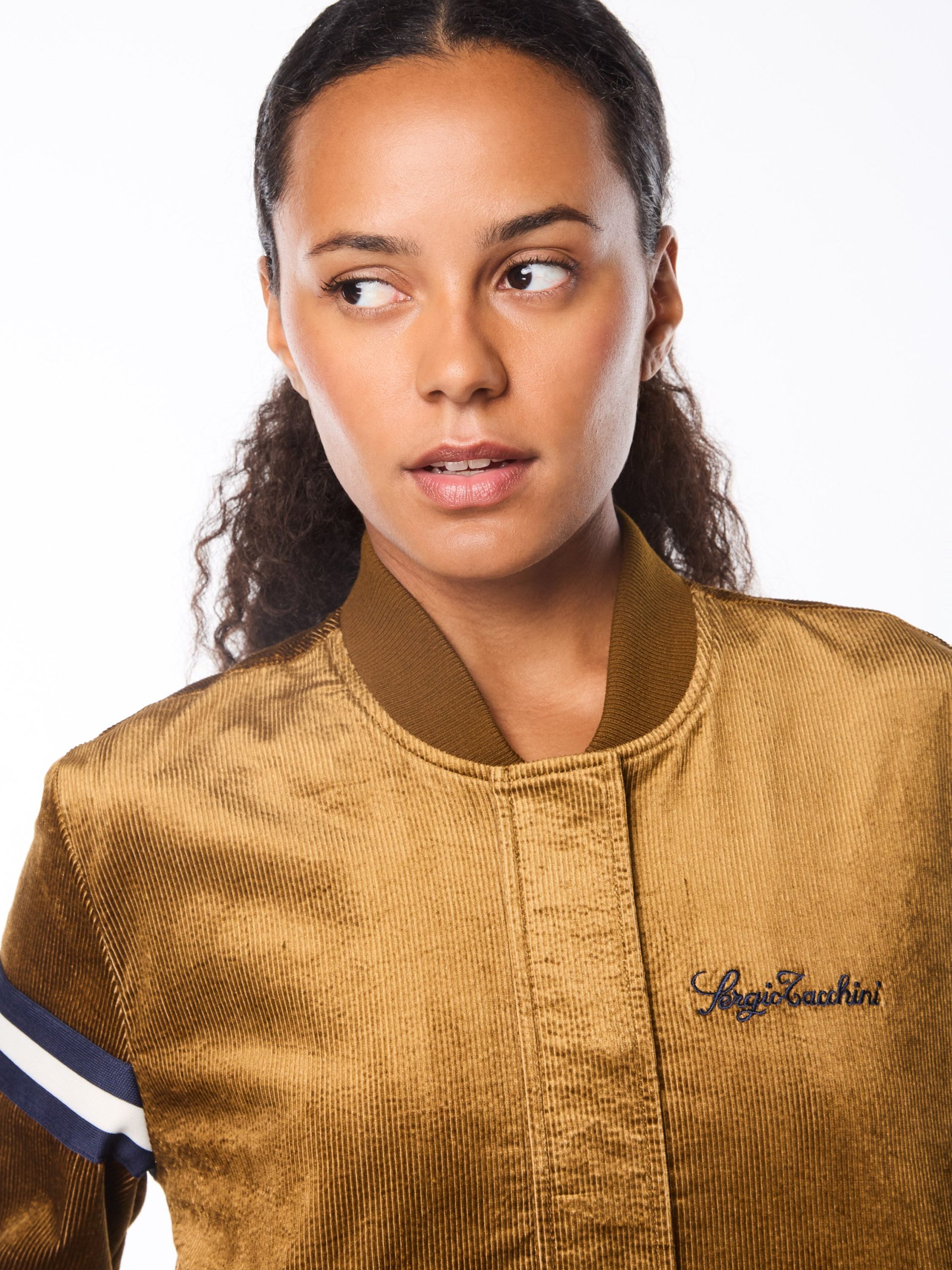 Women's Cordurato Track Jacket- Bronze Brown - Image 8