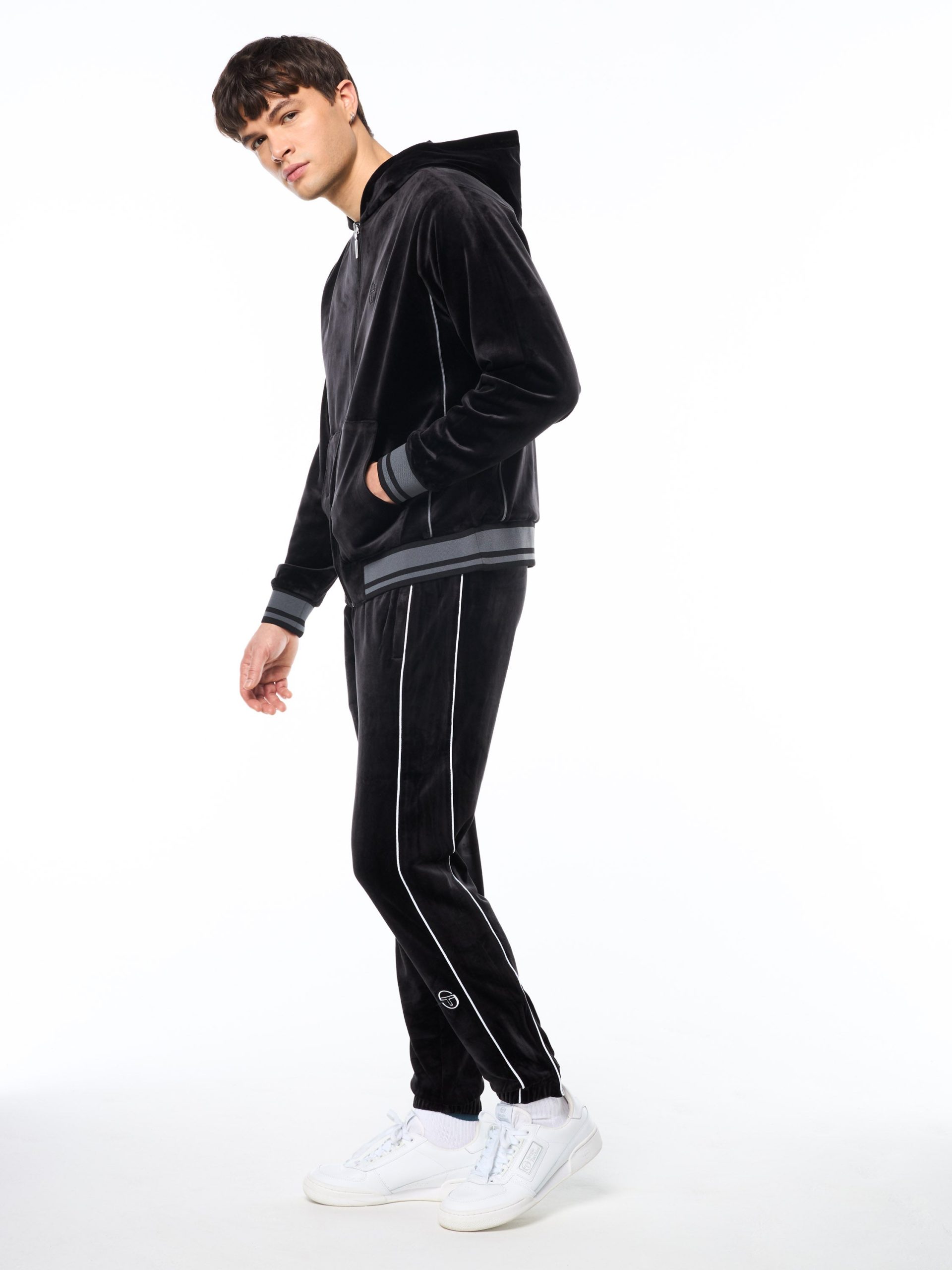 Viaggioa Reversible Velour Track Jacket-Black Beauty - Image 5