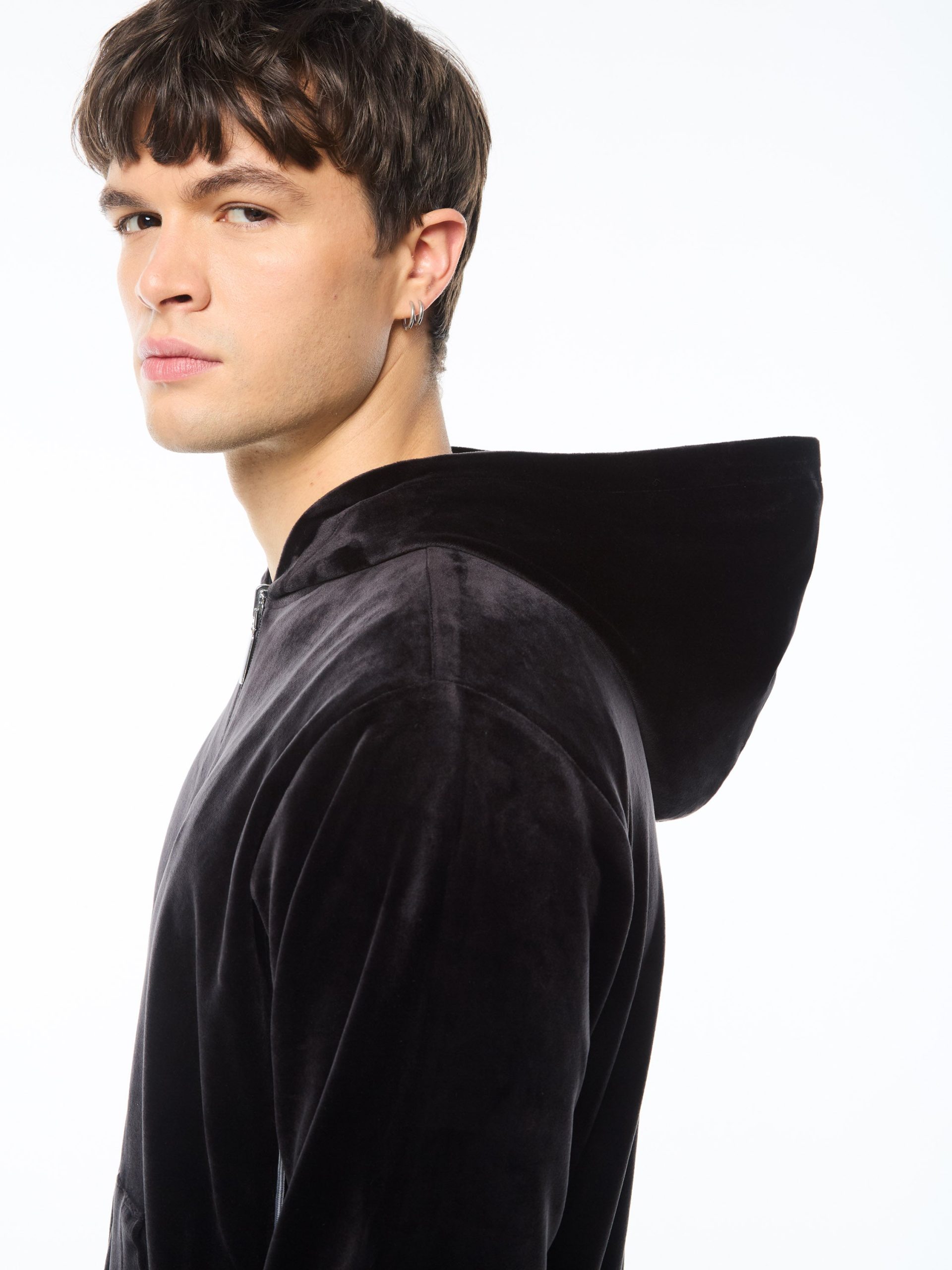 Viaggioa Reversible Velour Track Jacket-Black Beauty - Image 8