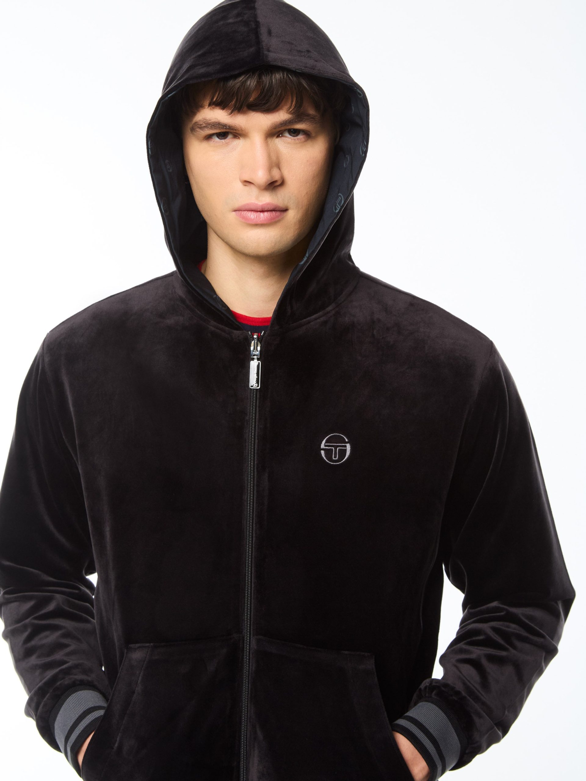 Viaggioa Reversible Velour Track Jacket-Black Beauty - Image 9