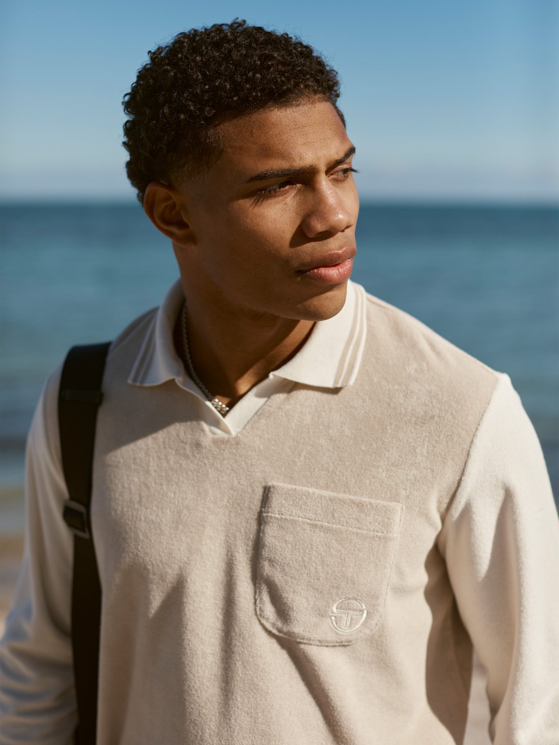 Alvar Long Sleeve Polo- Fog - Image 3