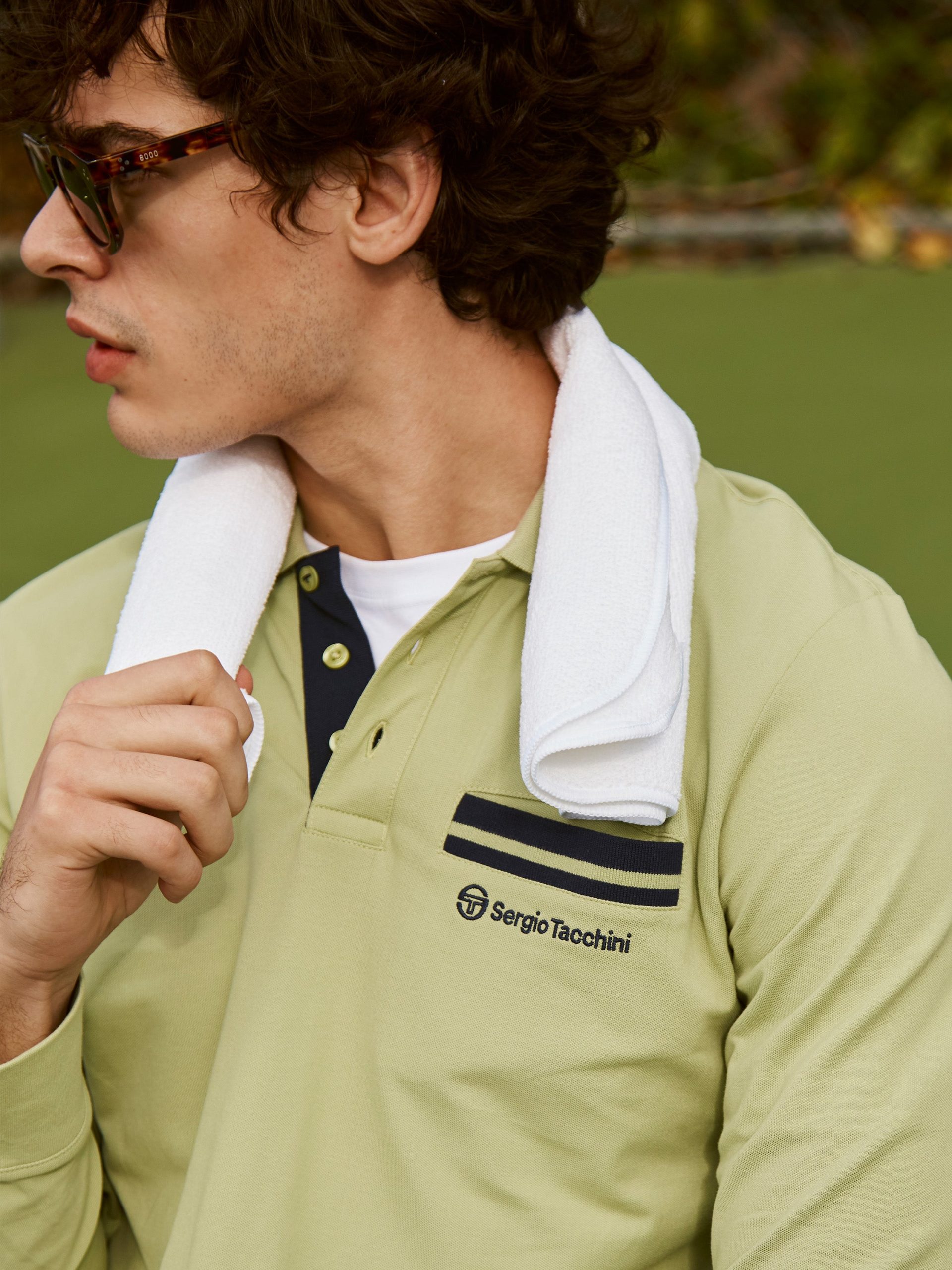 Dario Long Sleeve Polo-Reseda - Image 5