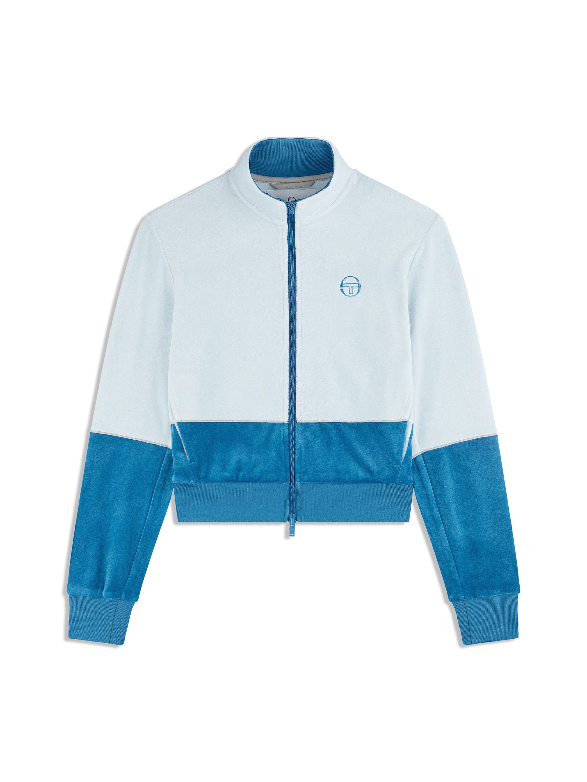 Lina Velour Track Jacket- Baby Blue - Image 2