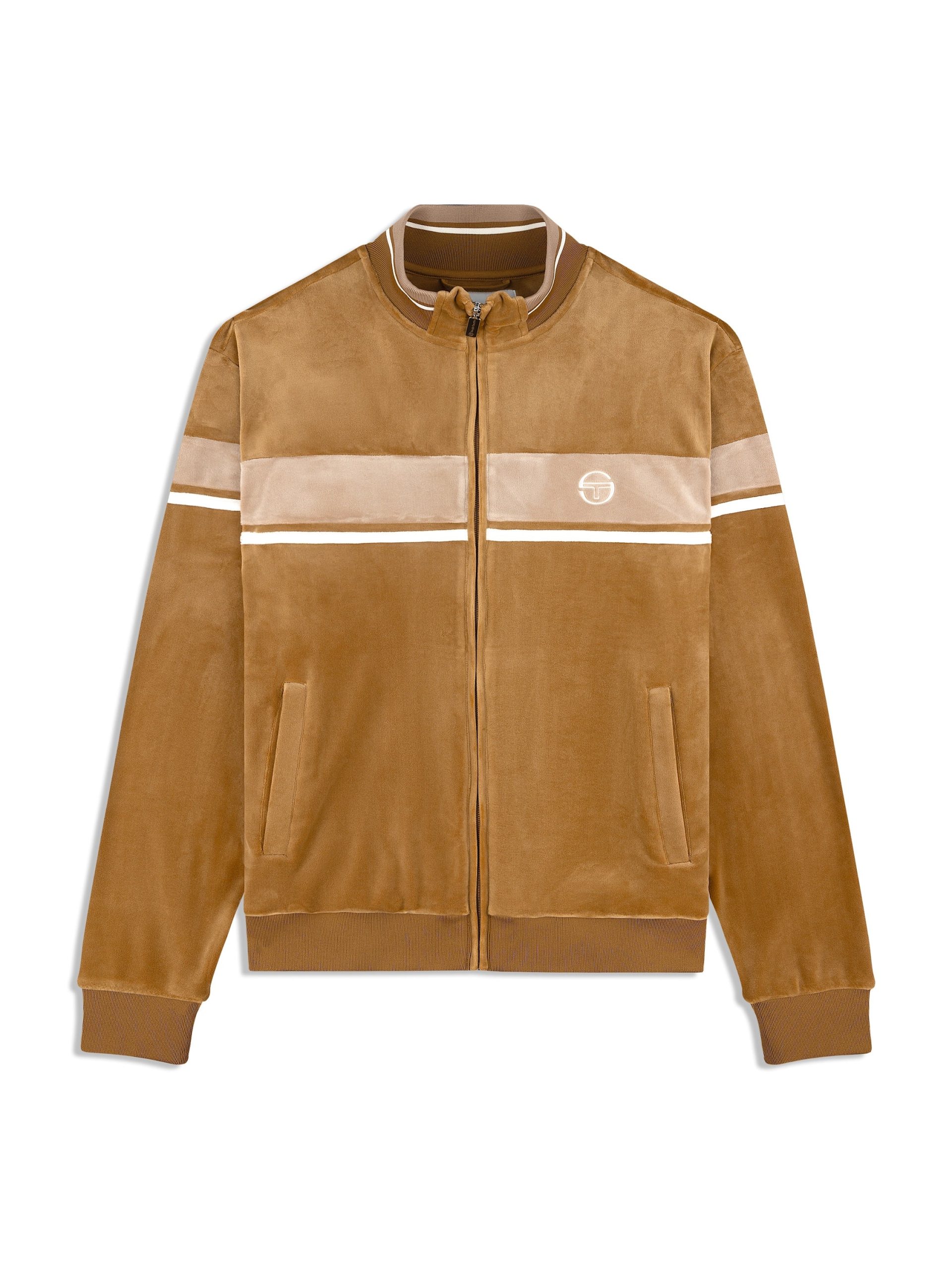 Damarindo Velour Track Jacket- Bronze Brown - Image 2