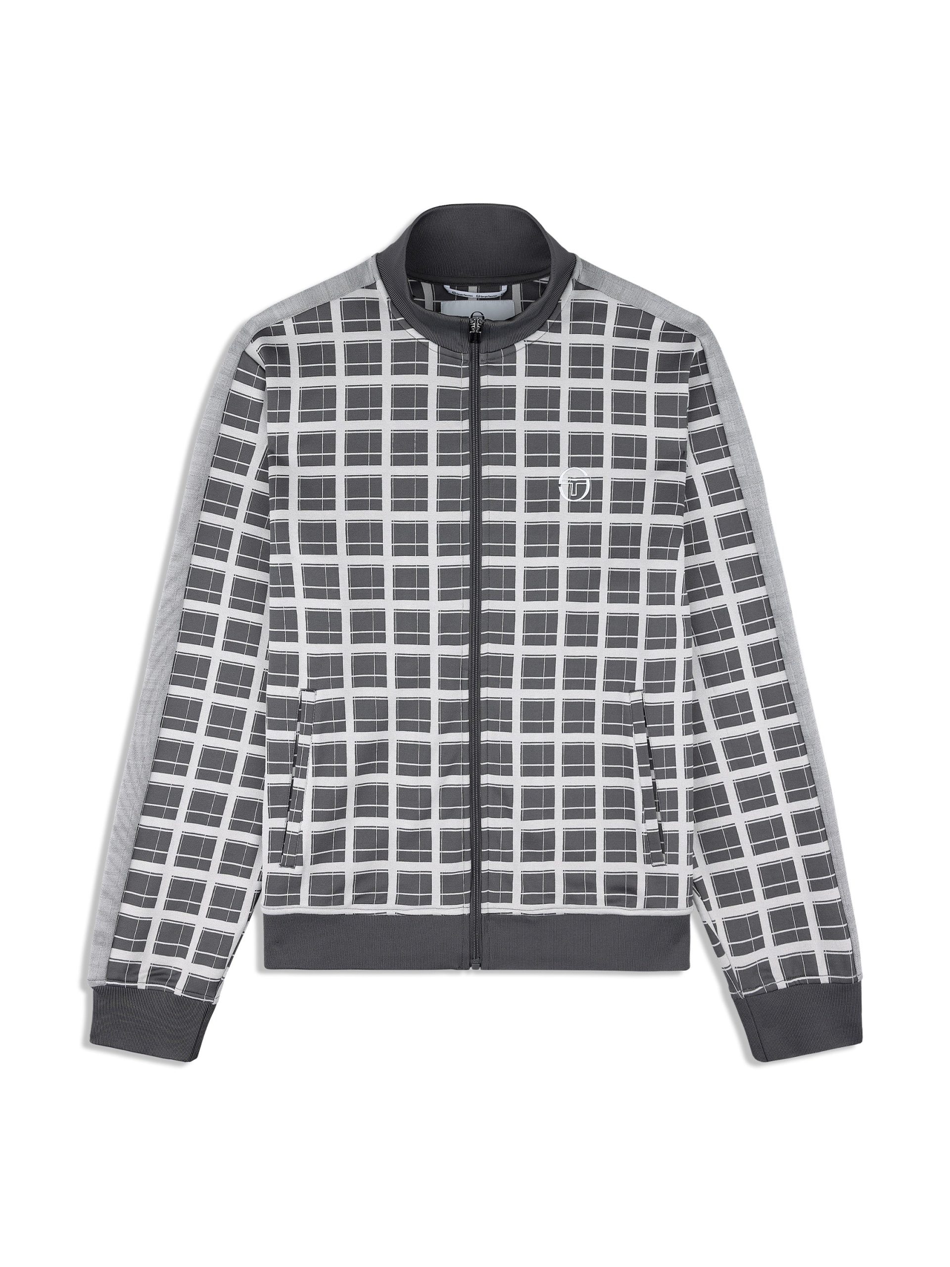 Damarindo Check Track Jacket- Quiet Grey - Image 2