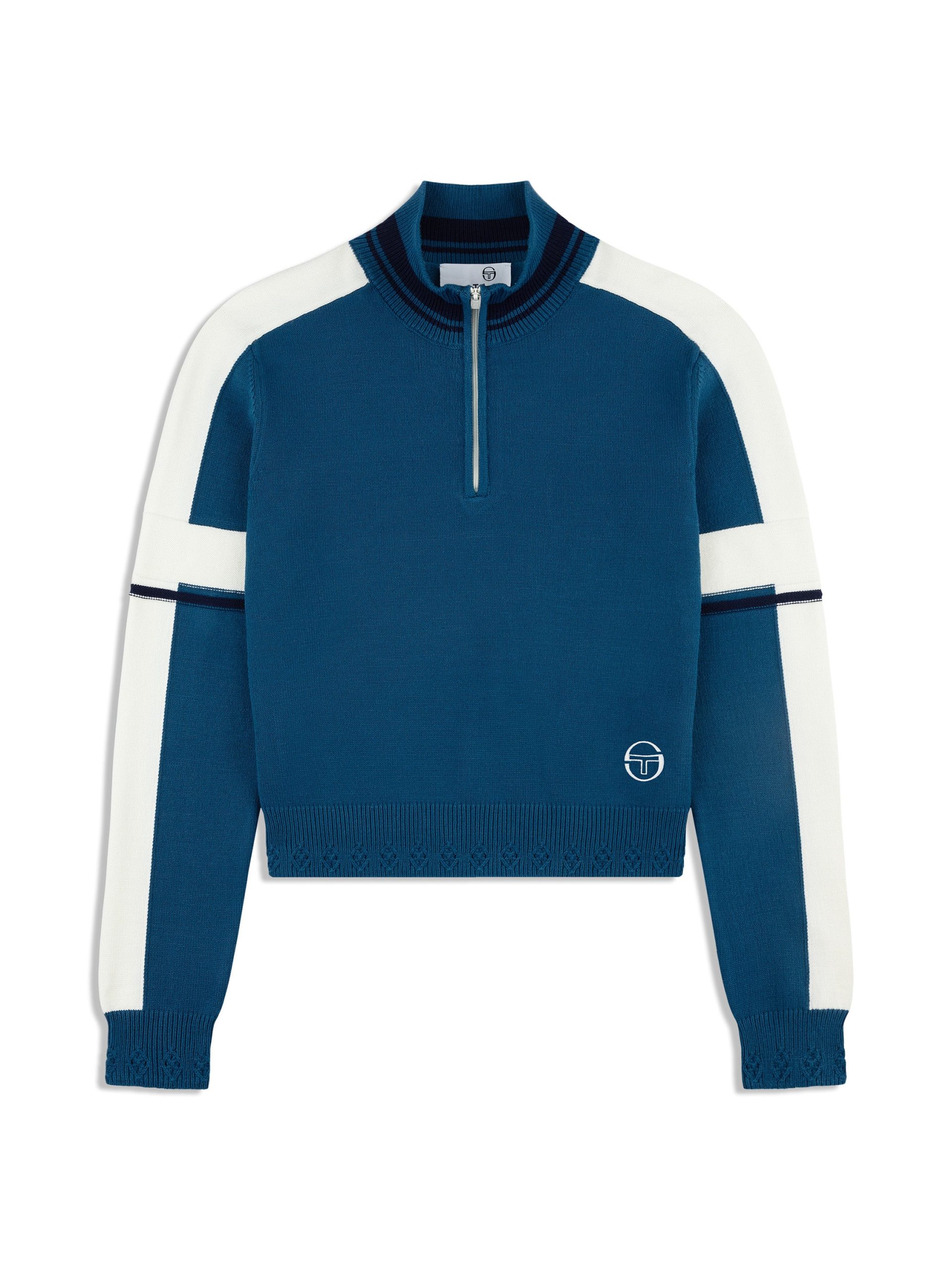 Nota Knit Quarter Zip- Mykonos Blue - Image 2