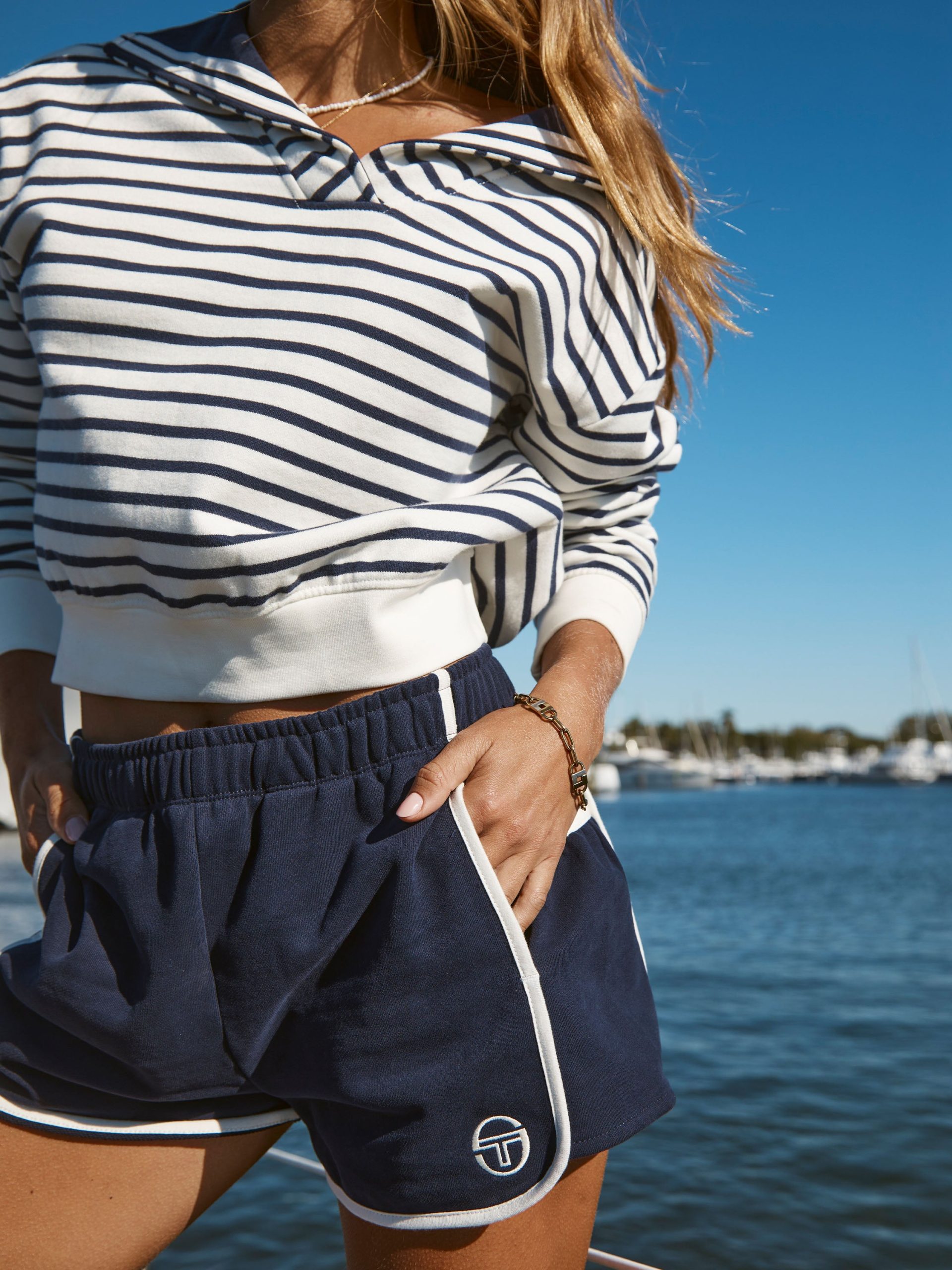 Marina Sailor Collar Sweatshirt- Gardenia - Image 3