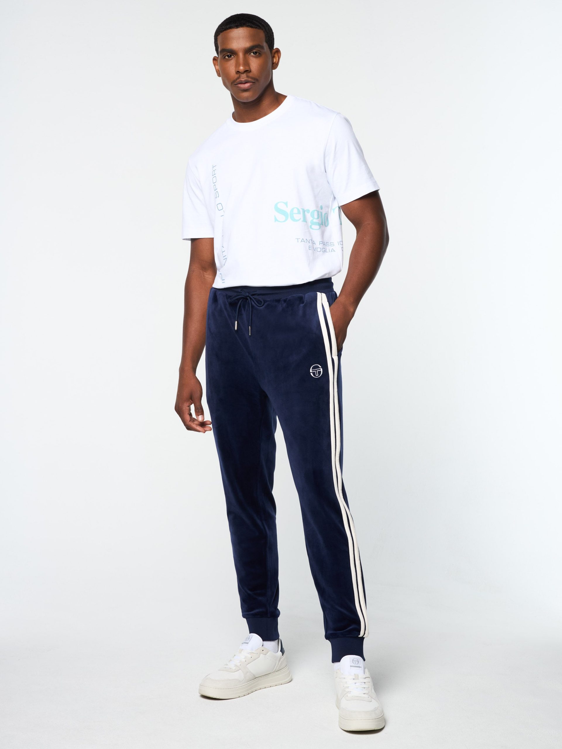 Damarindo Velour Track Pant- Maritime Blue - Image 3