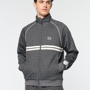 Dallas Houndstooth Track Jacket- Black Beauty