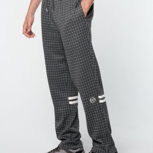 Dallas Houndstooth Track Pant- Black Beauty