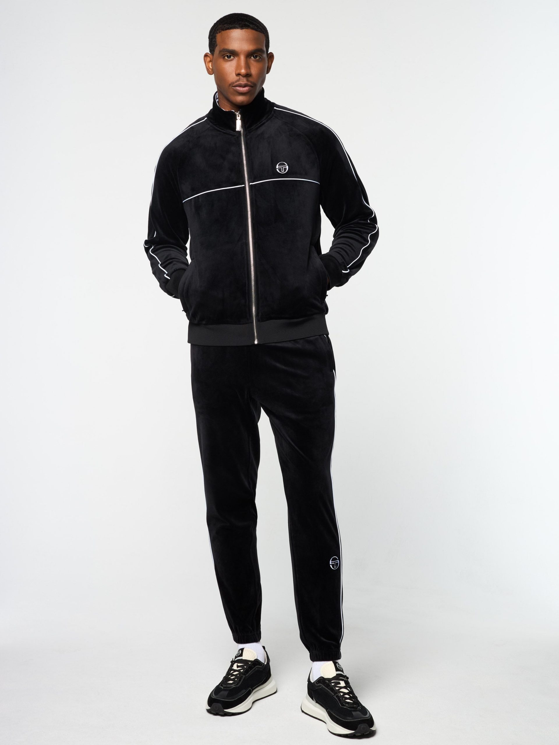 Lioni Velour Track Jacket- Black Beauty - Image 3