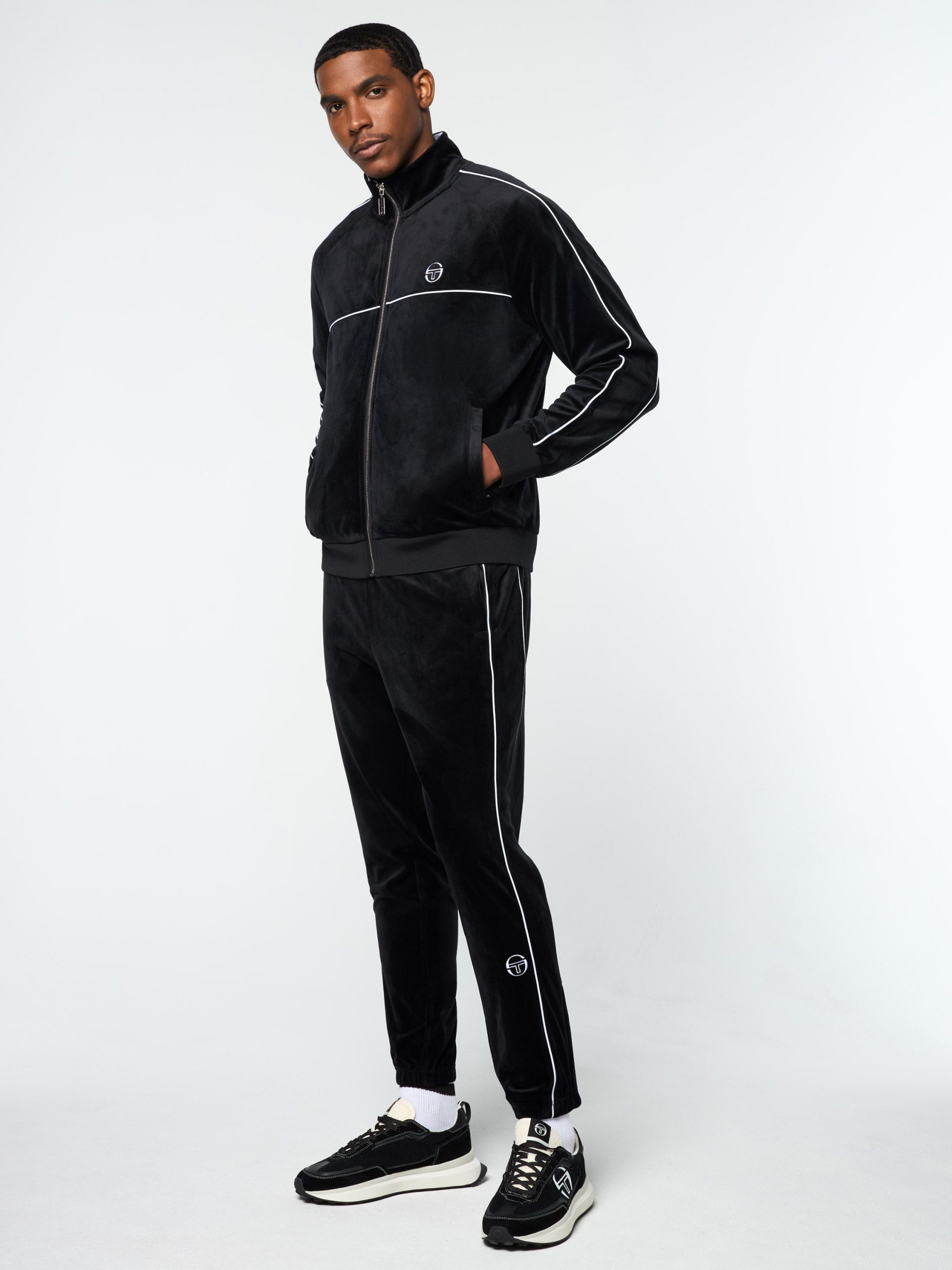 Lioni Velour Track Jacket- Black Beauty - Image 4