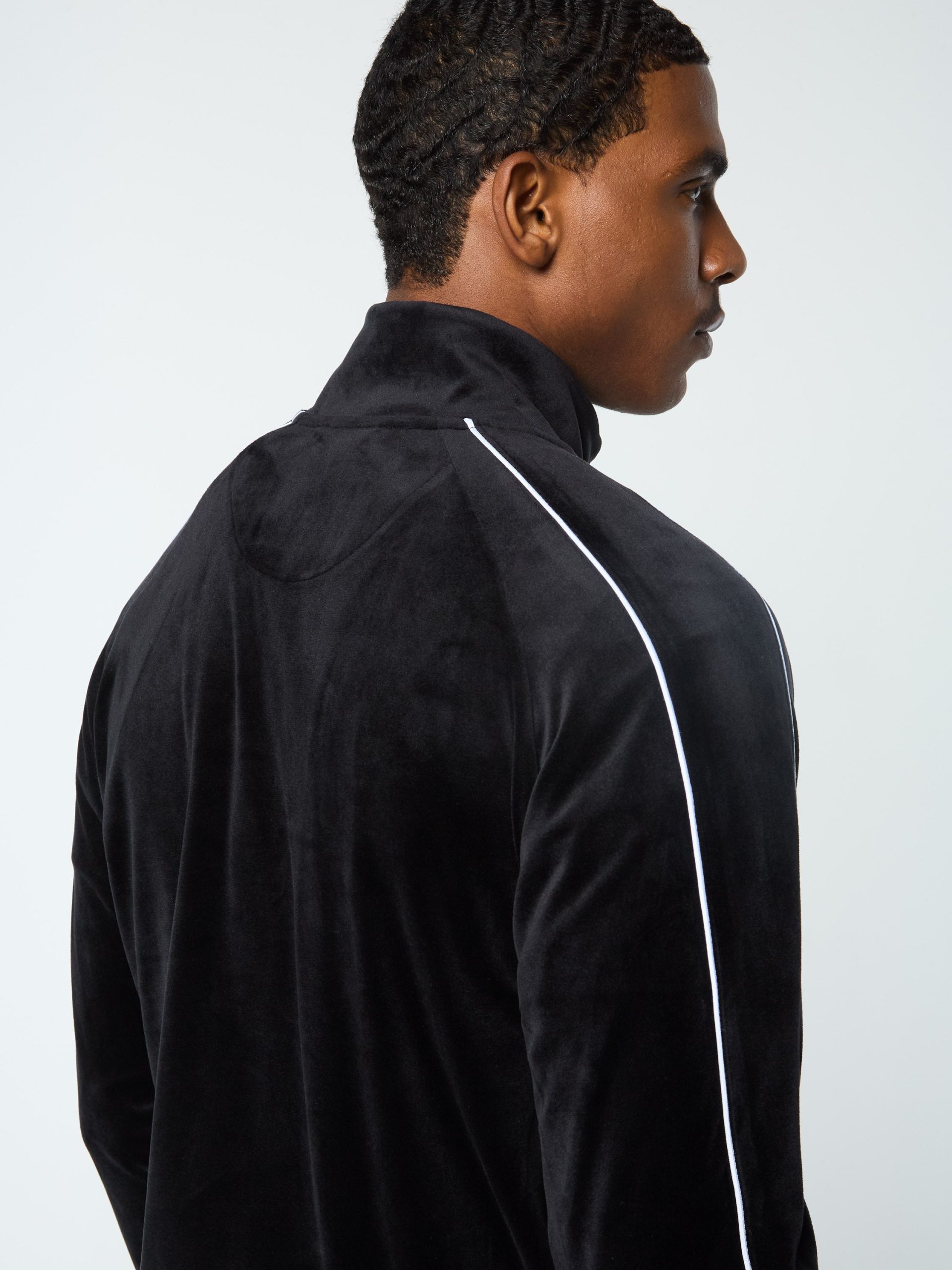 Lioni Velour Track Jacket- Black Beauty - Image 6
