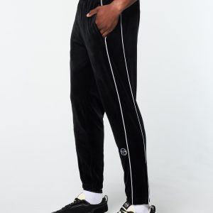 Lioni Velour Track Pant- Black Beauty