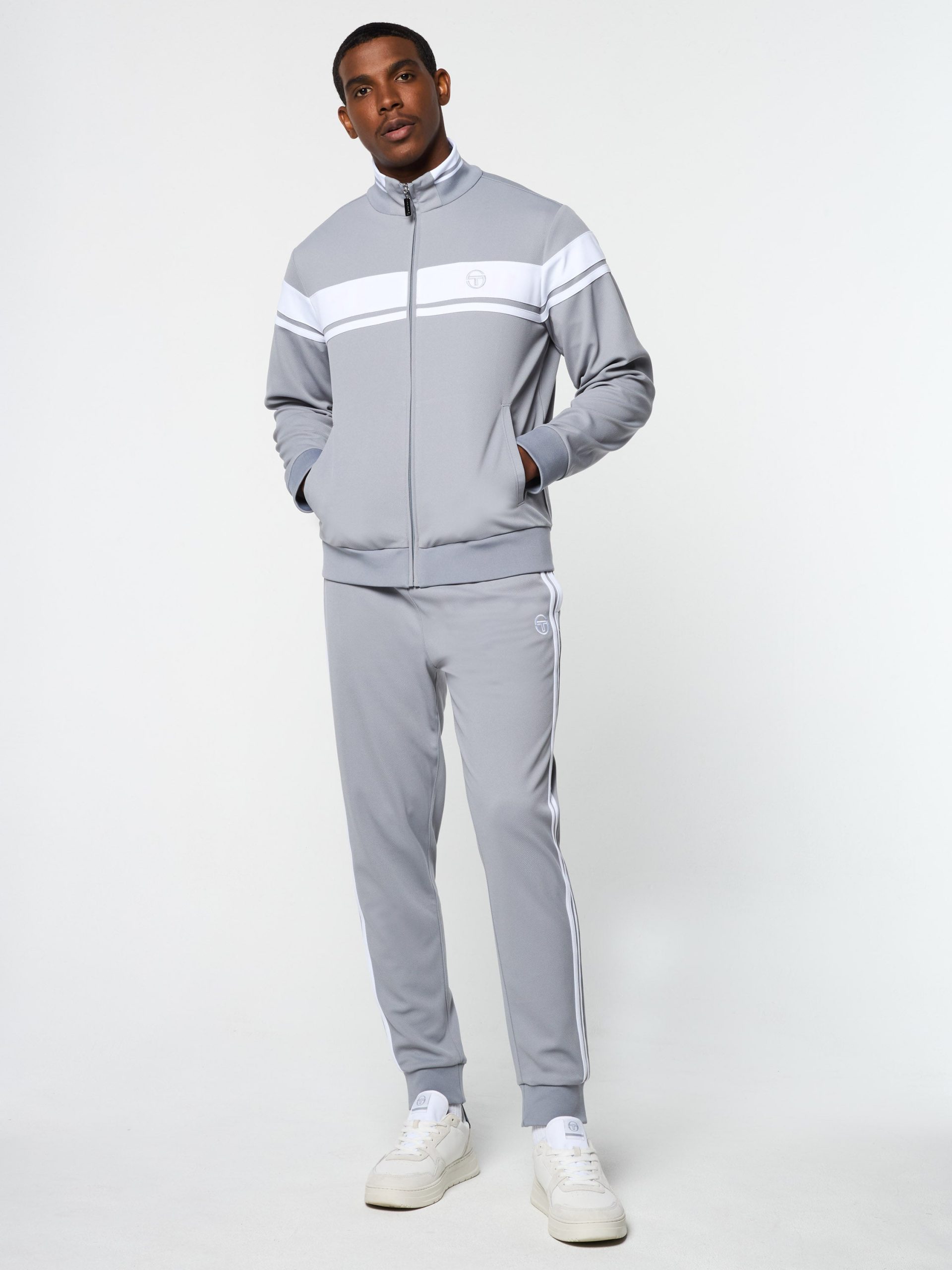 Damarindo Track Jacket Archivio- Sleet/ White - Image 3