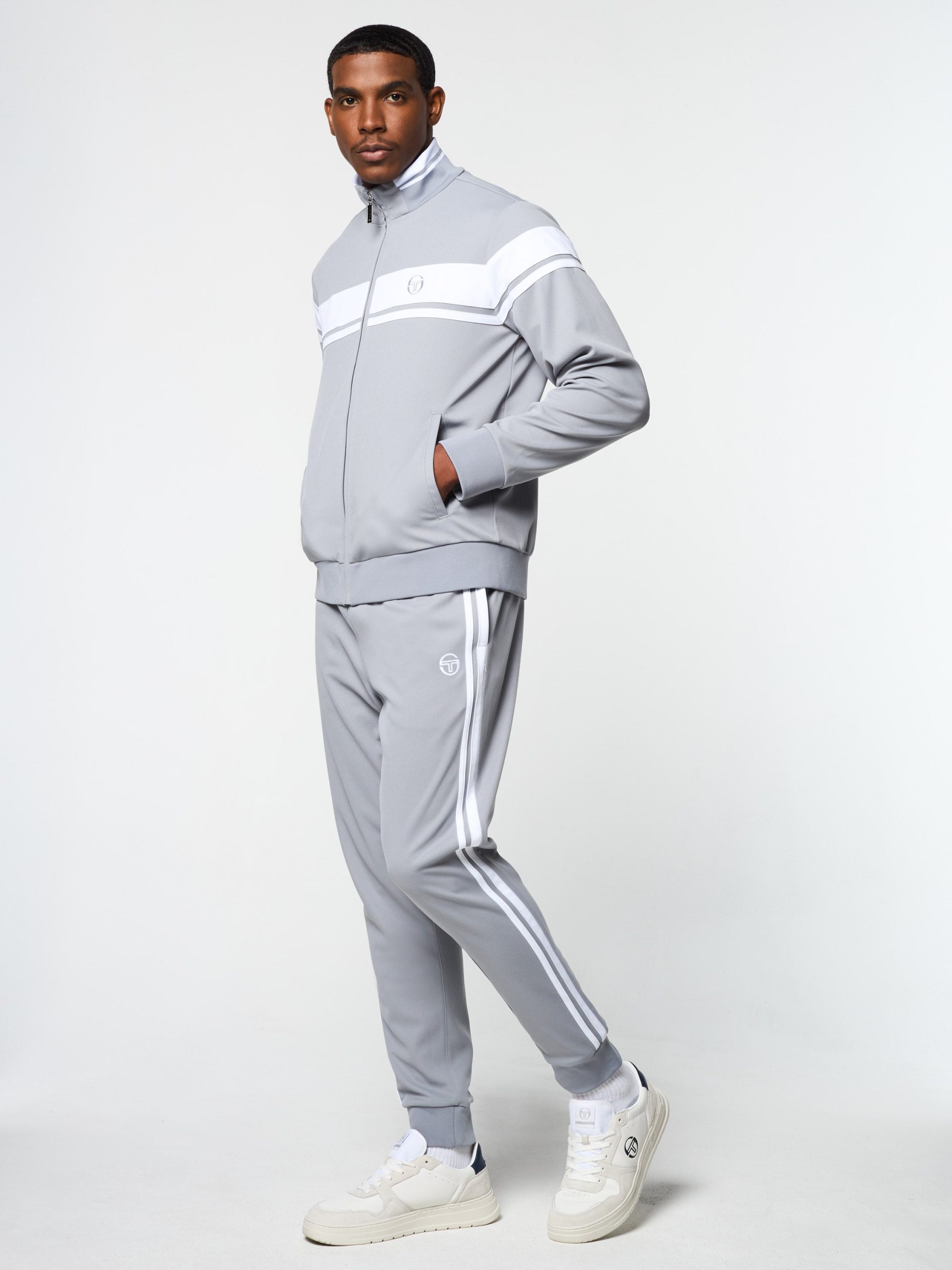 Damarindo Track Jacket Archivio- Sleet/ White - Image 6