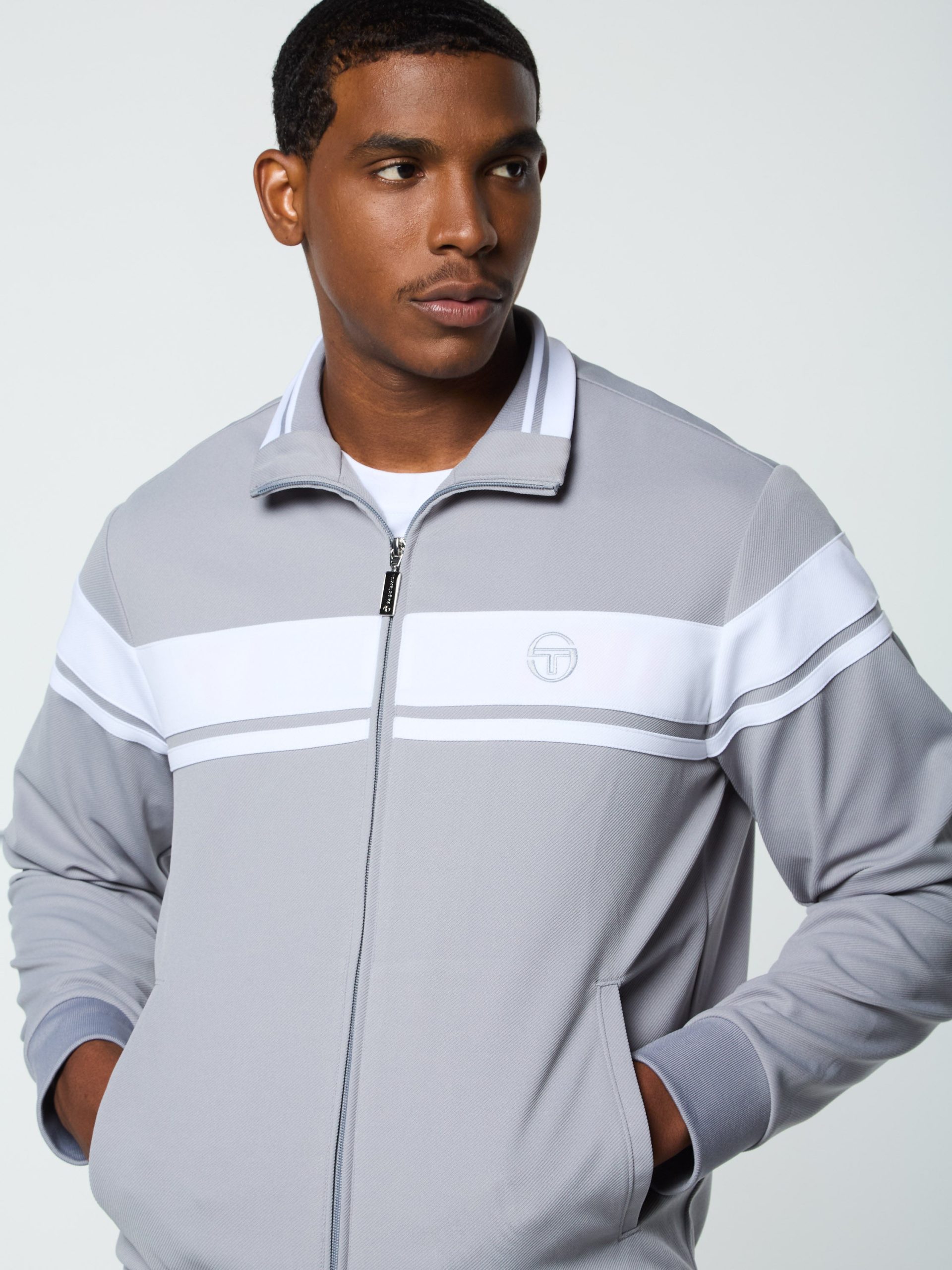 Damarindo Track Jacket Archivio- Sleet/ White - Image 10