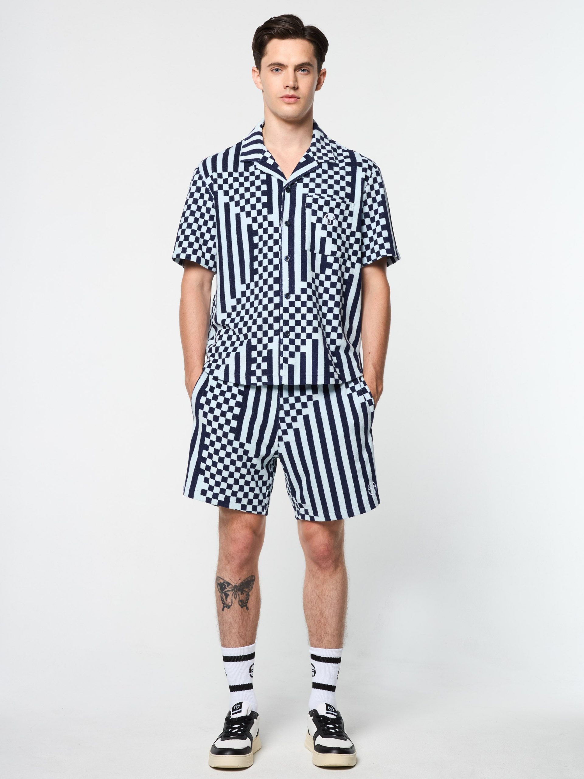 Piastrella Terry Cabana Shirt- Maritime Blue - Image 7