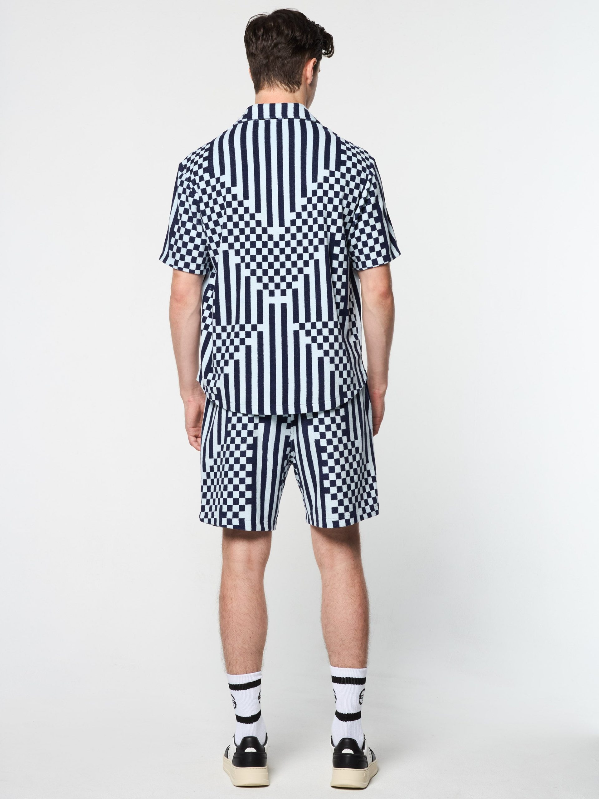 Piastrella Terry Cabana Shirt- Maritime Blue - Image 4