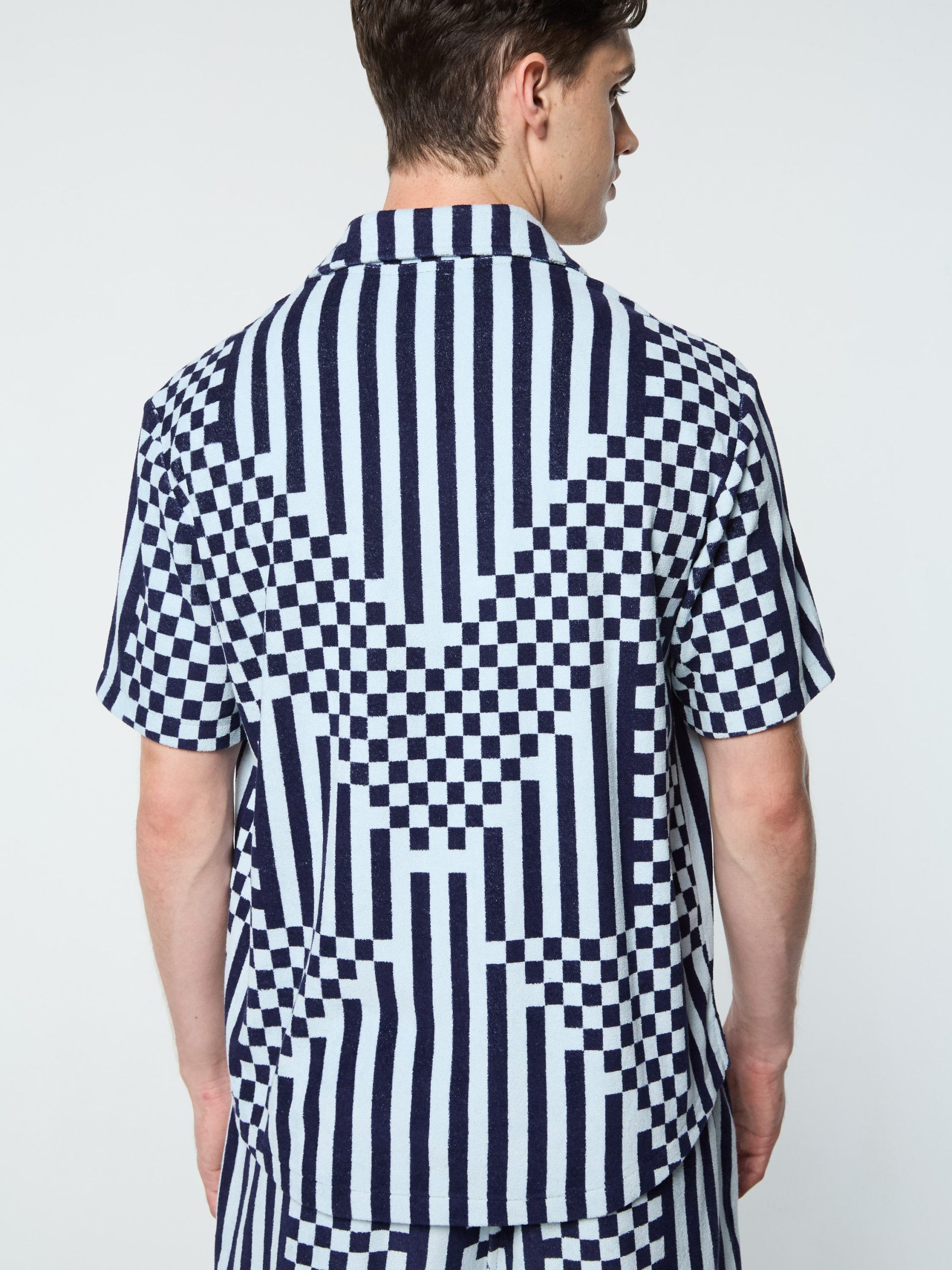 Piastrella Terry Cabana Shirt- Maritime Blue - Image 8