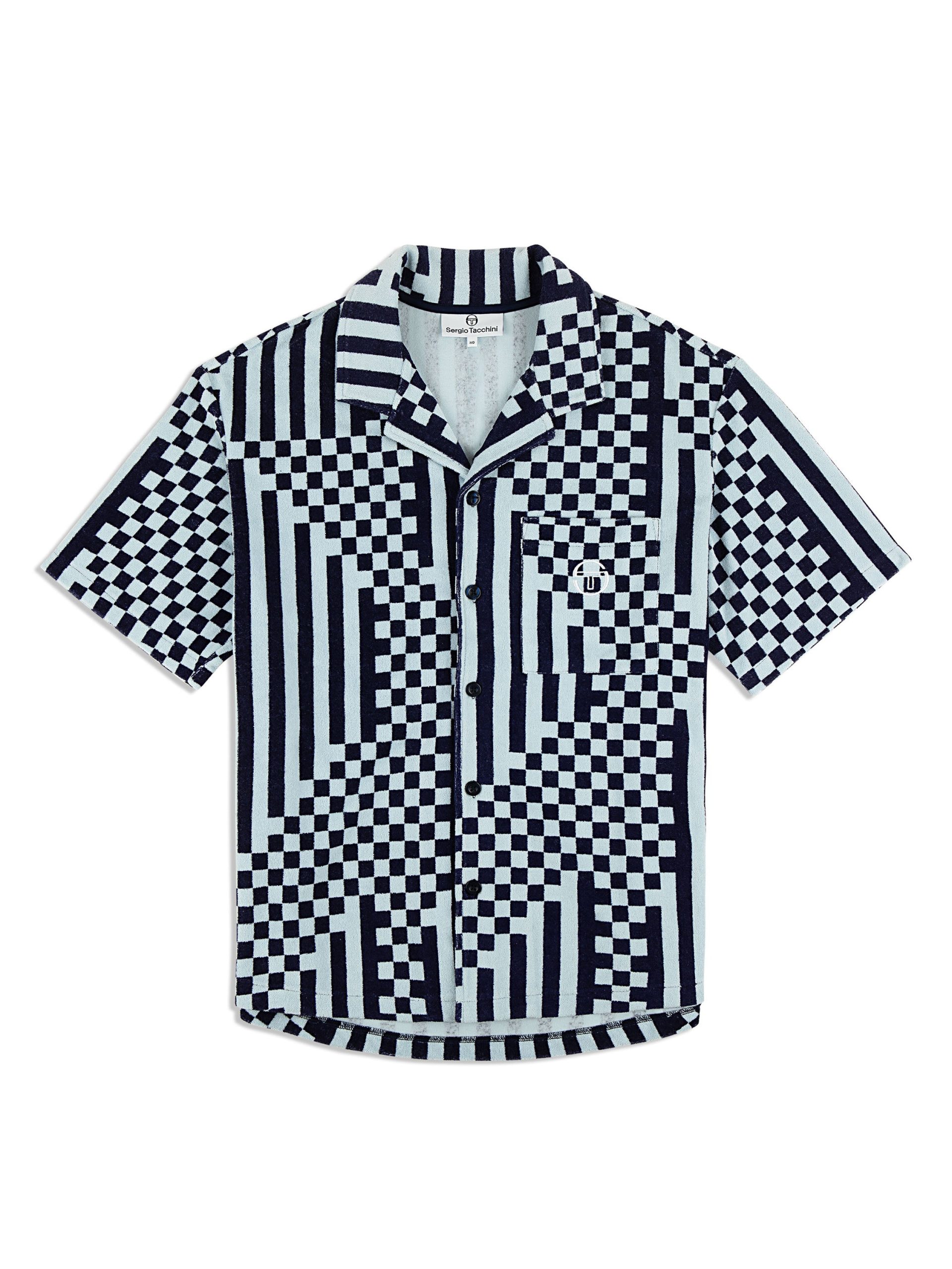 Piastrella Terry Cabana Shirt- Maritime Blue - Image 2