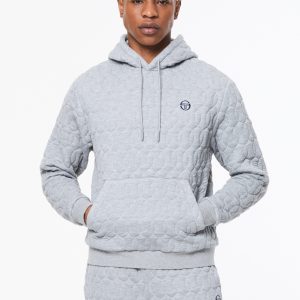 Aversa Quilted Hoodie- Light Heather Grey