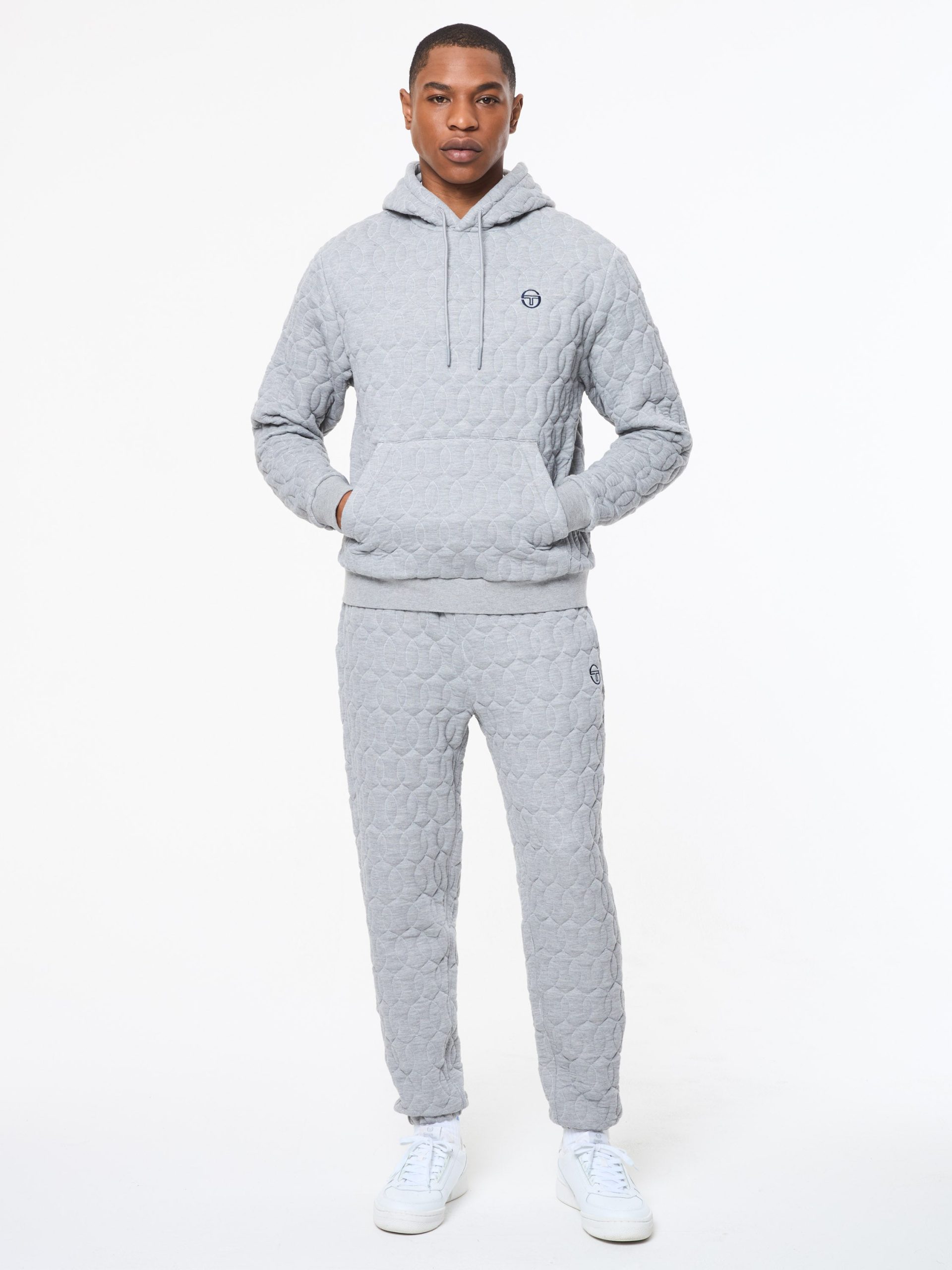 Aversa Quilted Hoodie- Light Heather Grey - Image 3