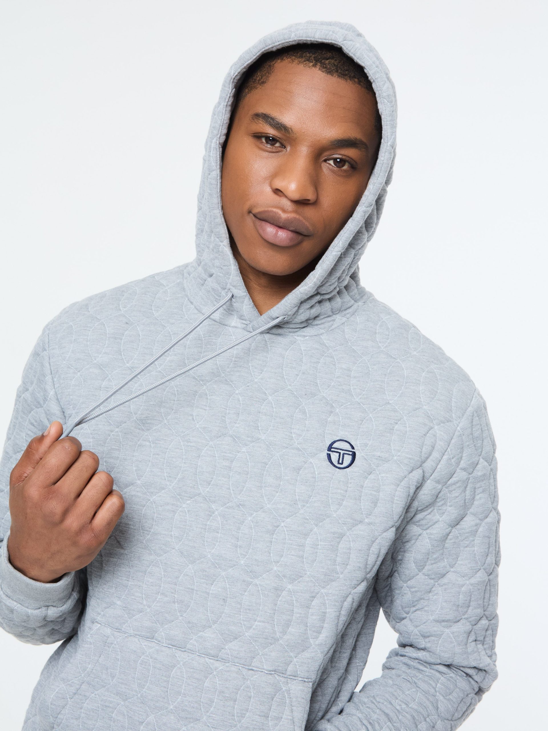 Aversa Quilted Hoodie- Light Heather Grey - Image 4