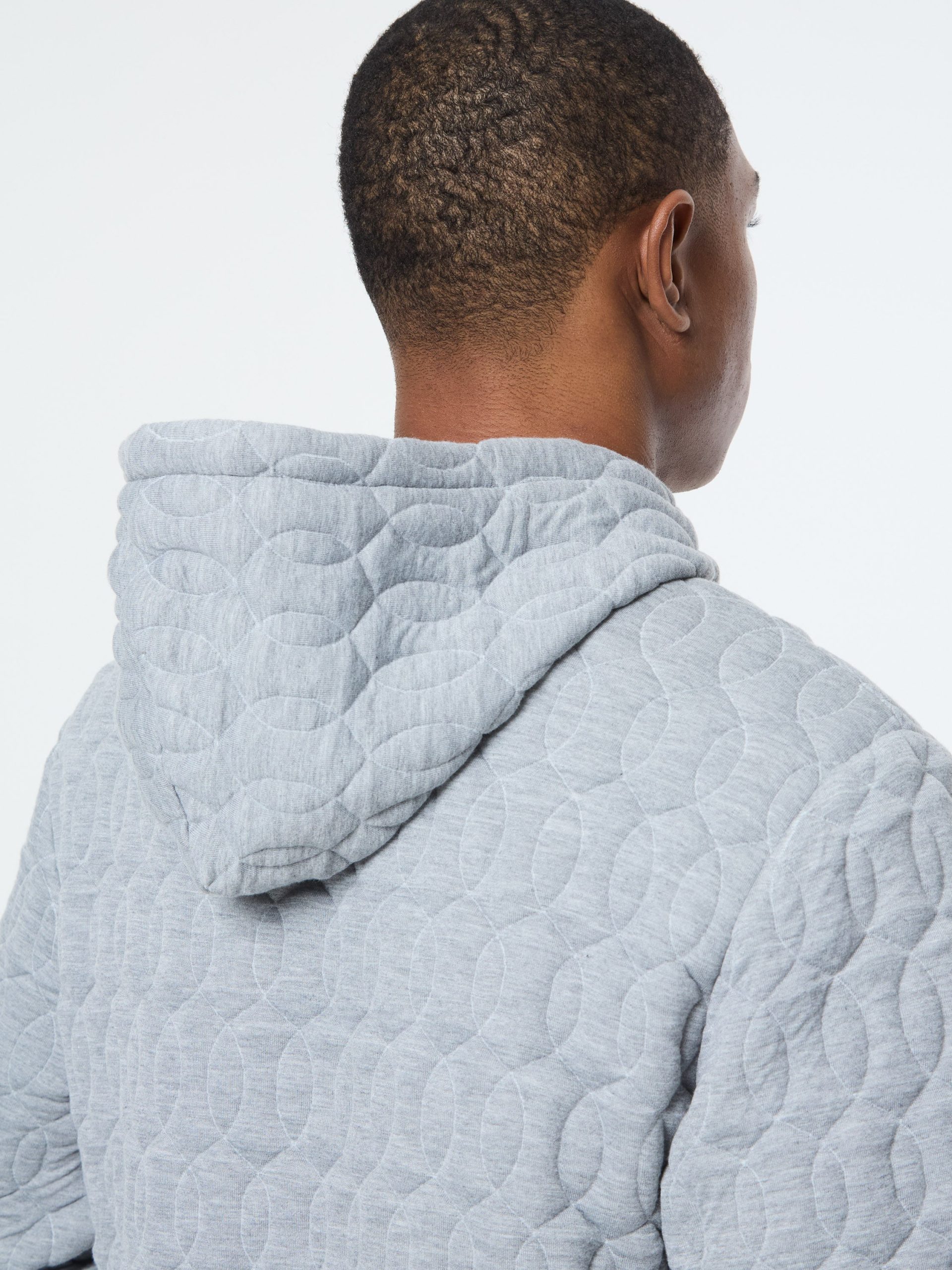 Aversa Quilted Hoodie- Light Heather Grey - Image 10