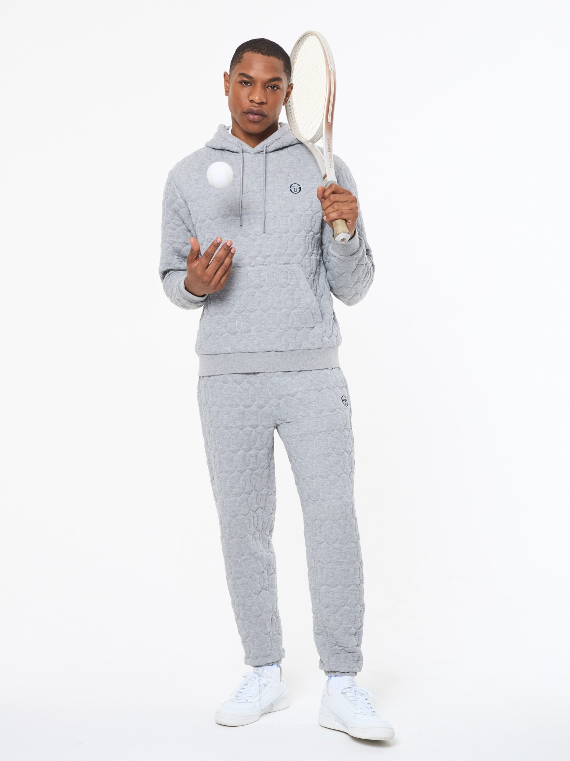 Aversa Quilted Hoodie- Light Heather Grey - Image 11