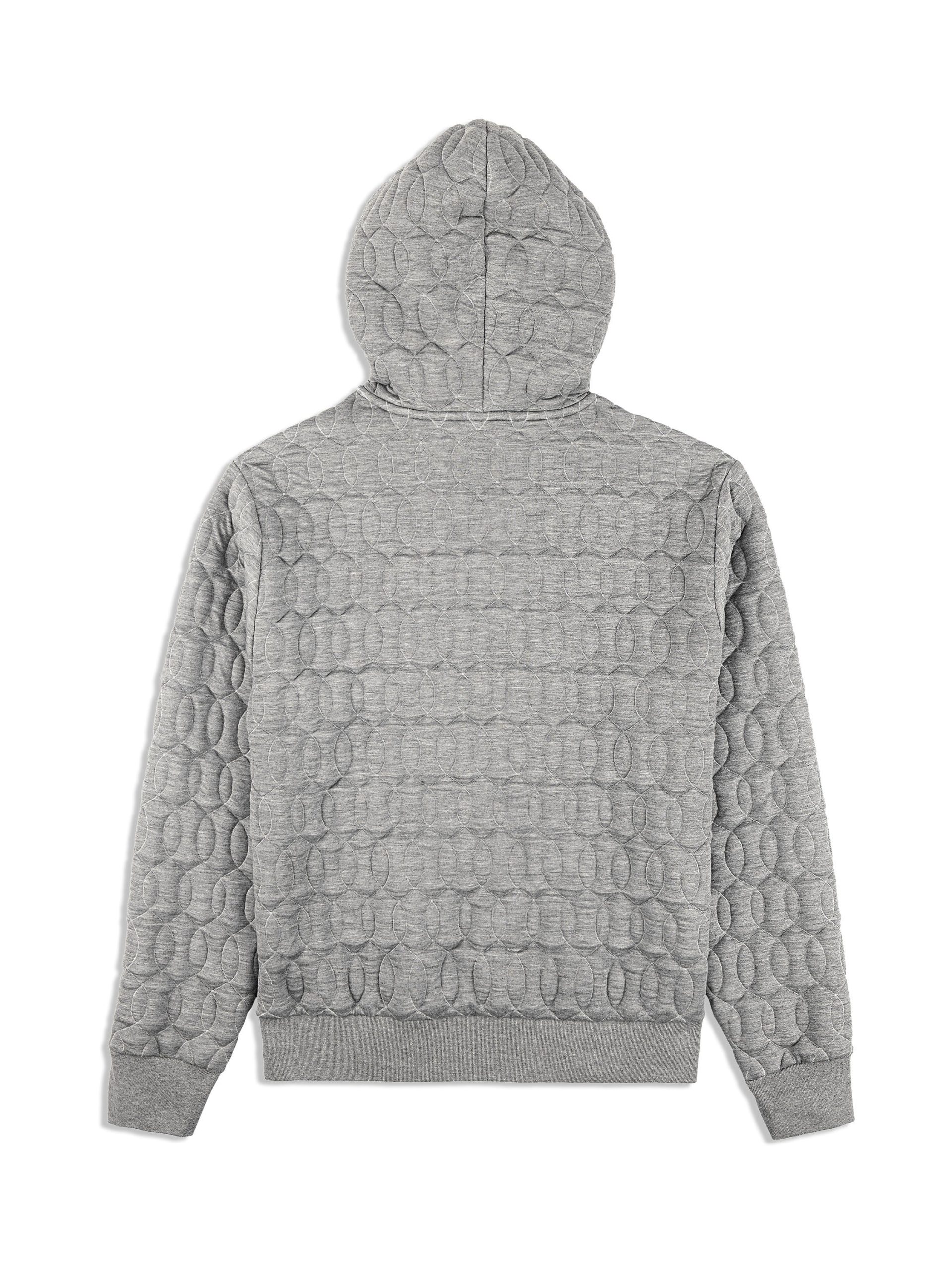 Aversa Quilted Hoodie- Light Heather Grey - Image 6
