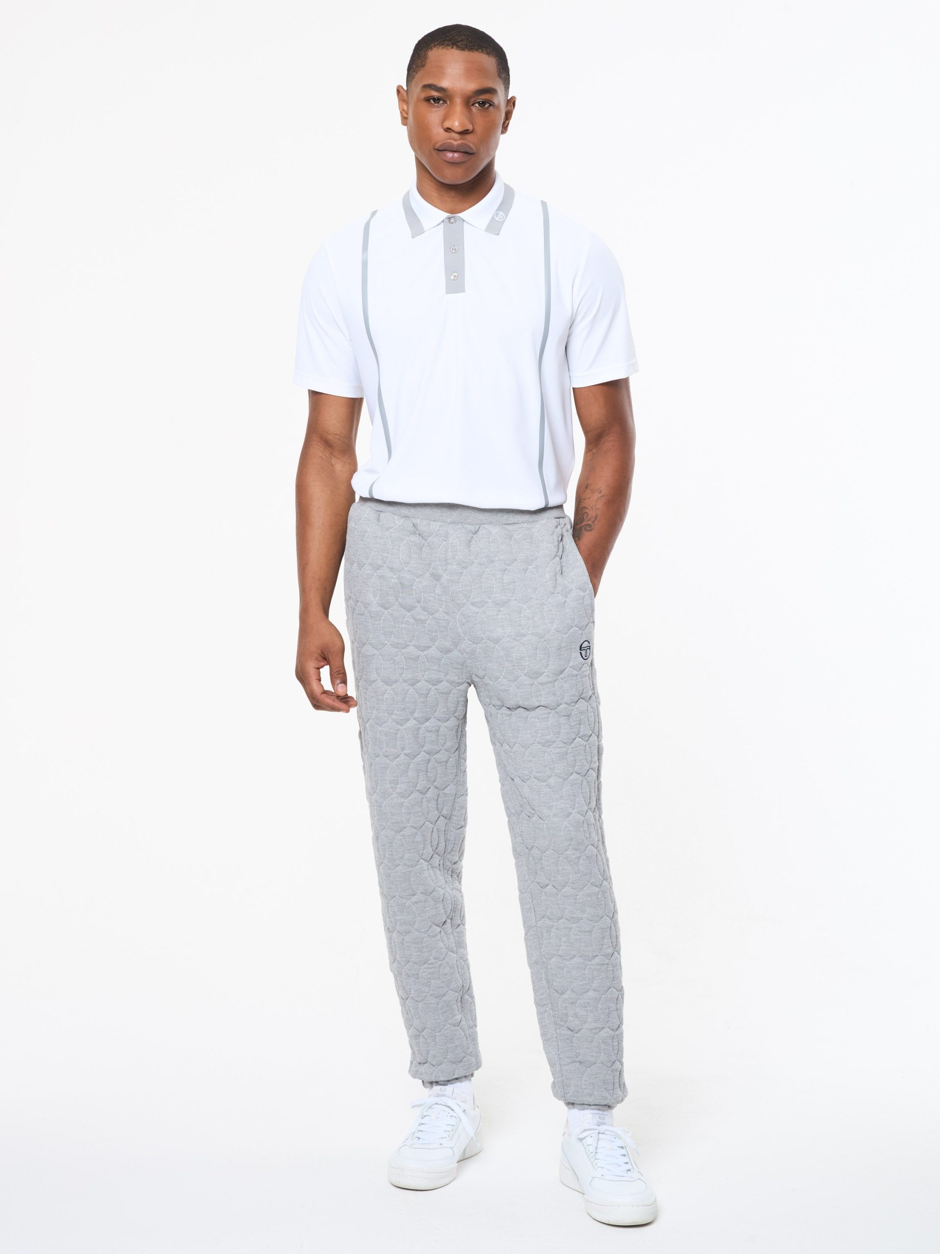 Aversa Quilted Sweatpant- Light Heather Grey - Image 3