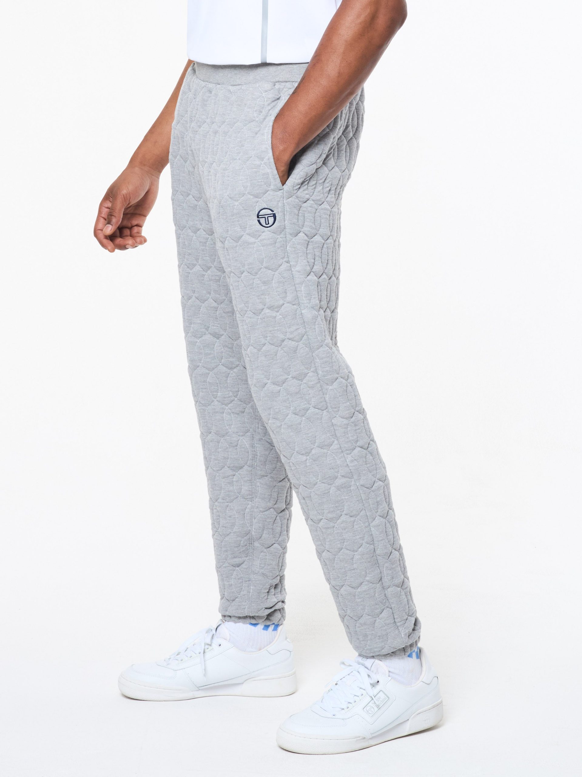 Aversa Quilted Sweatpant- Light Heather Grey