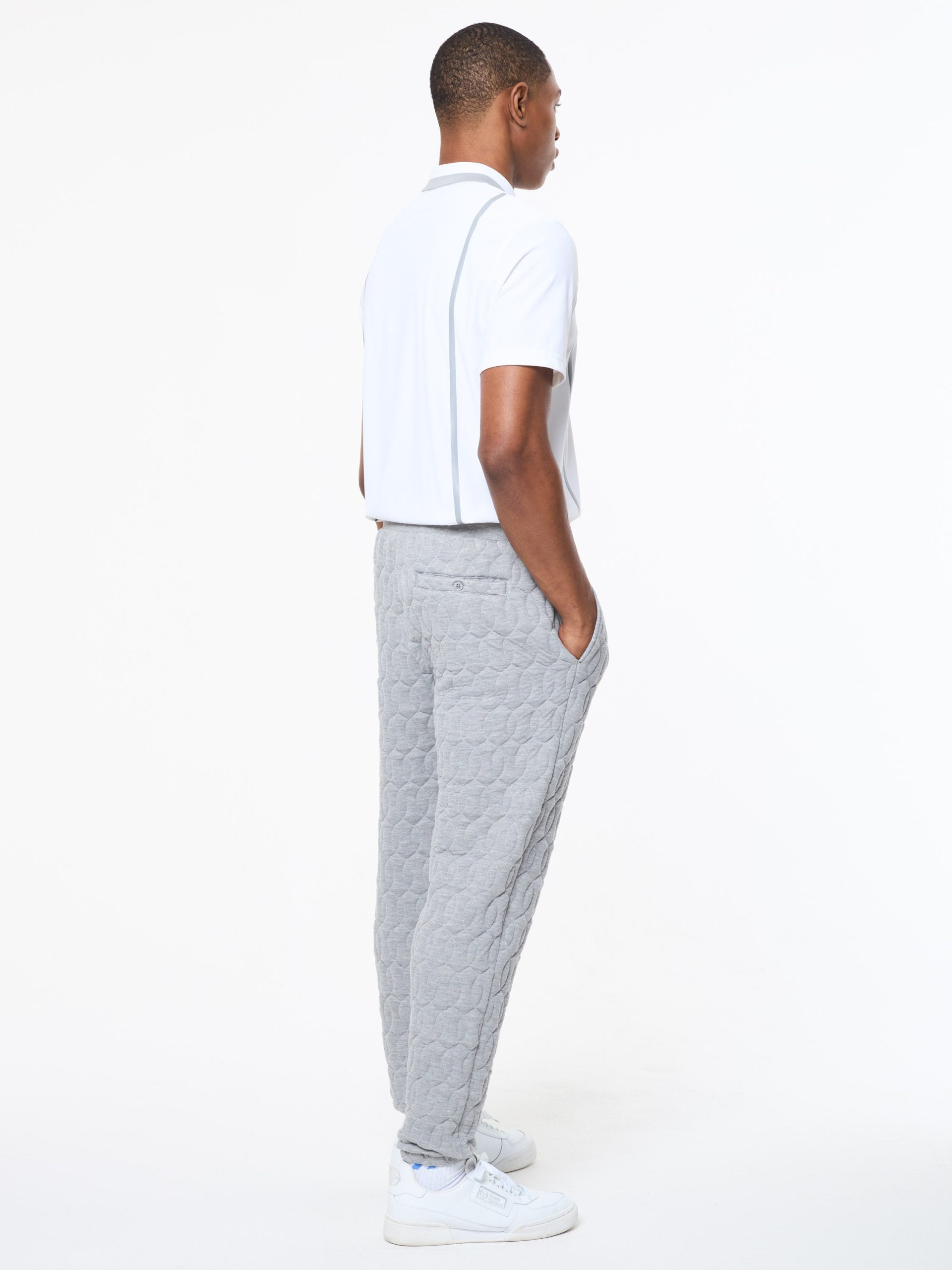 Aversa Quilted Sweatpant- Light Heather Grey - Image 7