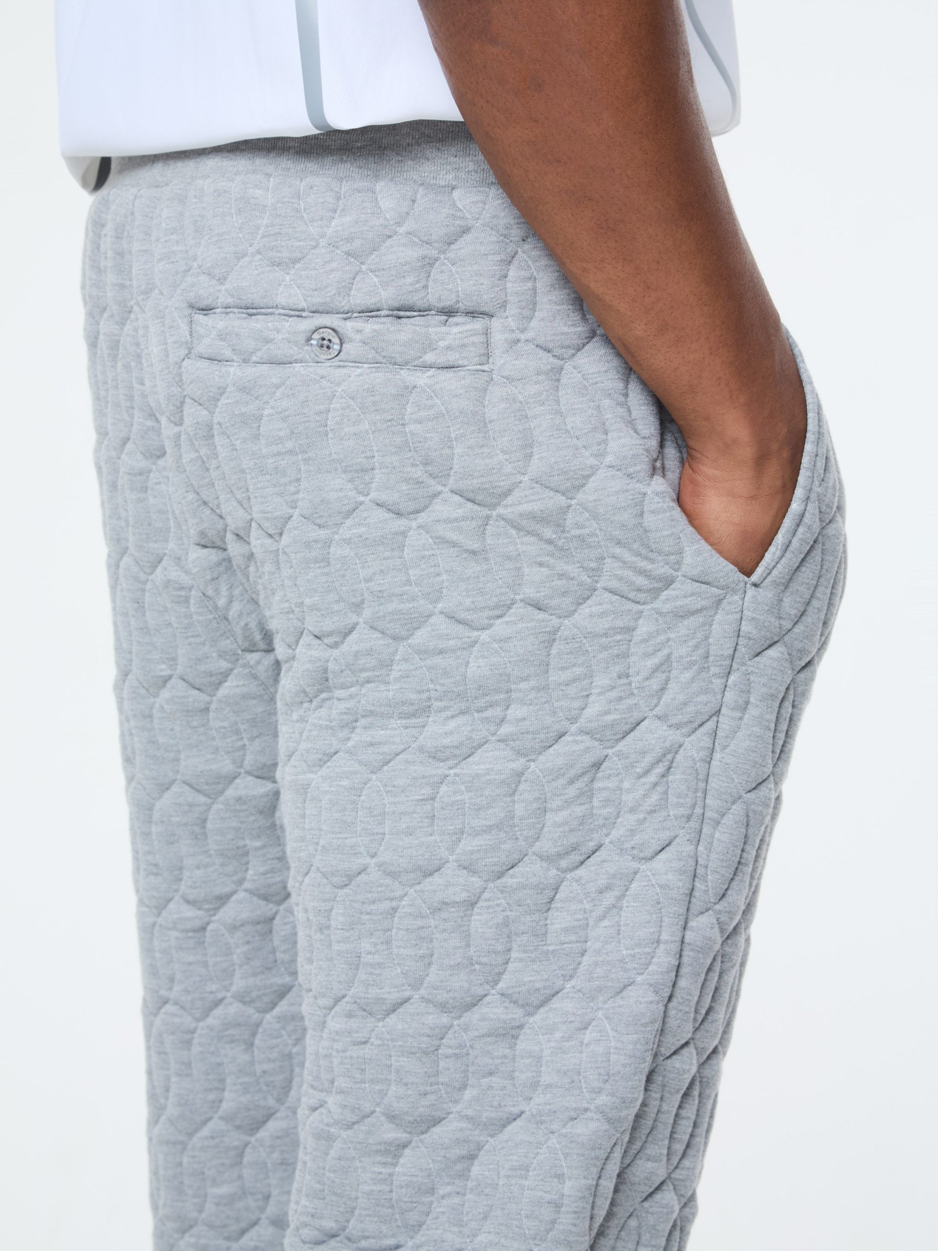 Aversa Quilted Sweatpant- Light Heather Grey - Image 8