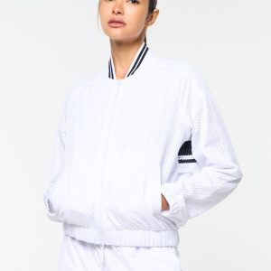 Adria Mesh Track Jacket- Brilliant White