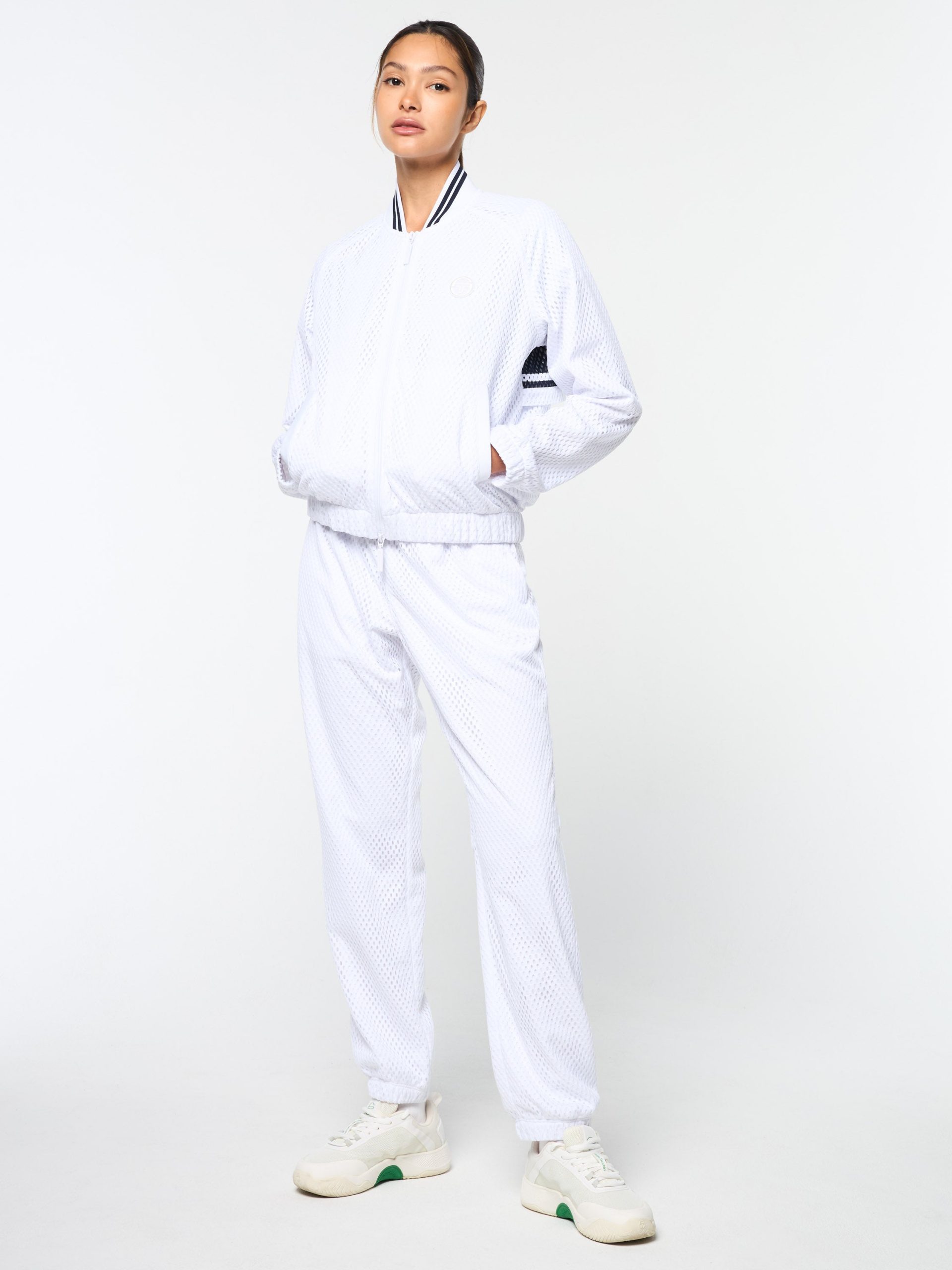 Adria Mesh Track Jacket- Brilliant White - Image 3