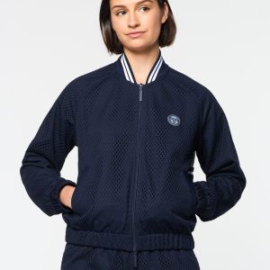 Adria Mesh Track Jacket- Maritime Blue