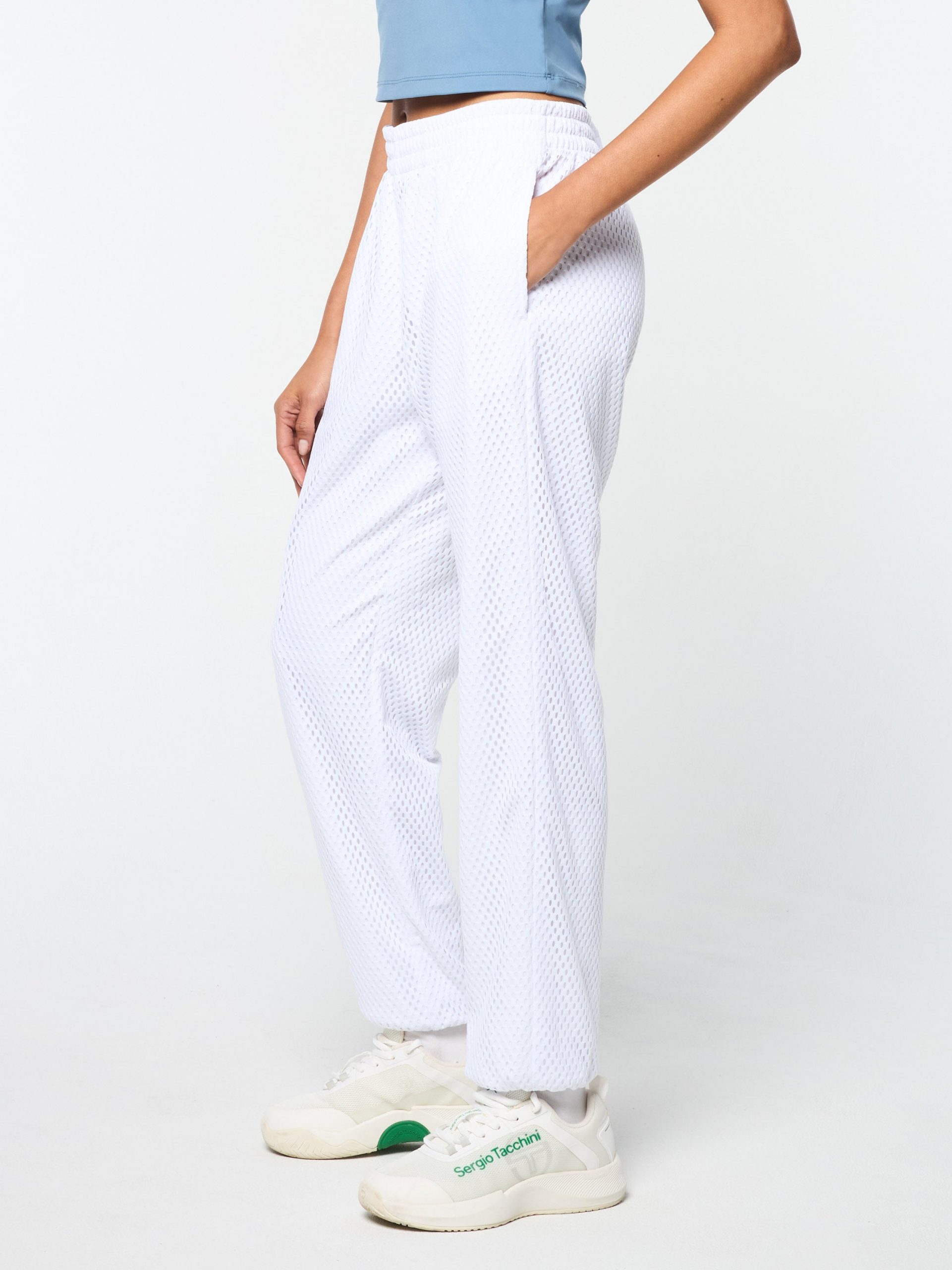 Adria Mesh Track Pant- Brilliant White - Image 3