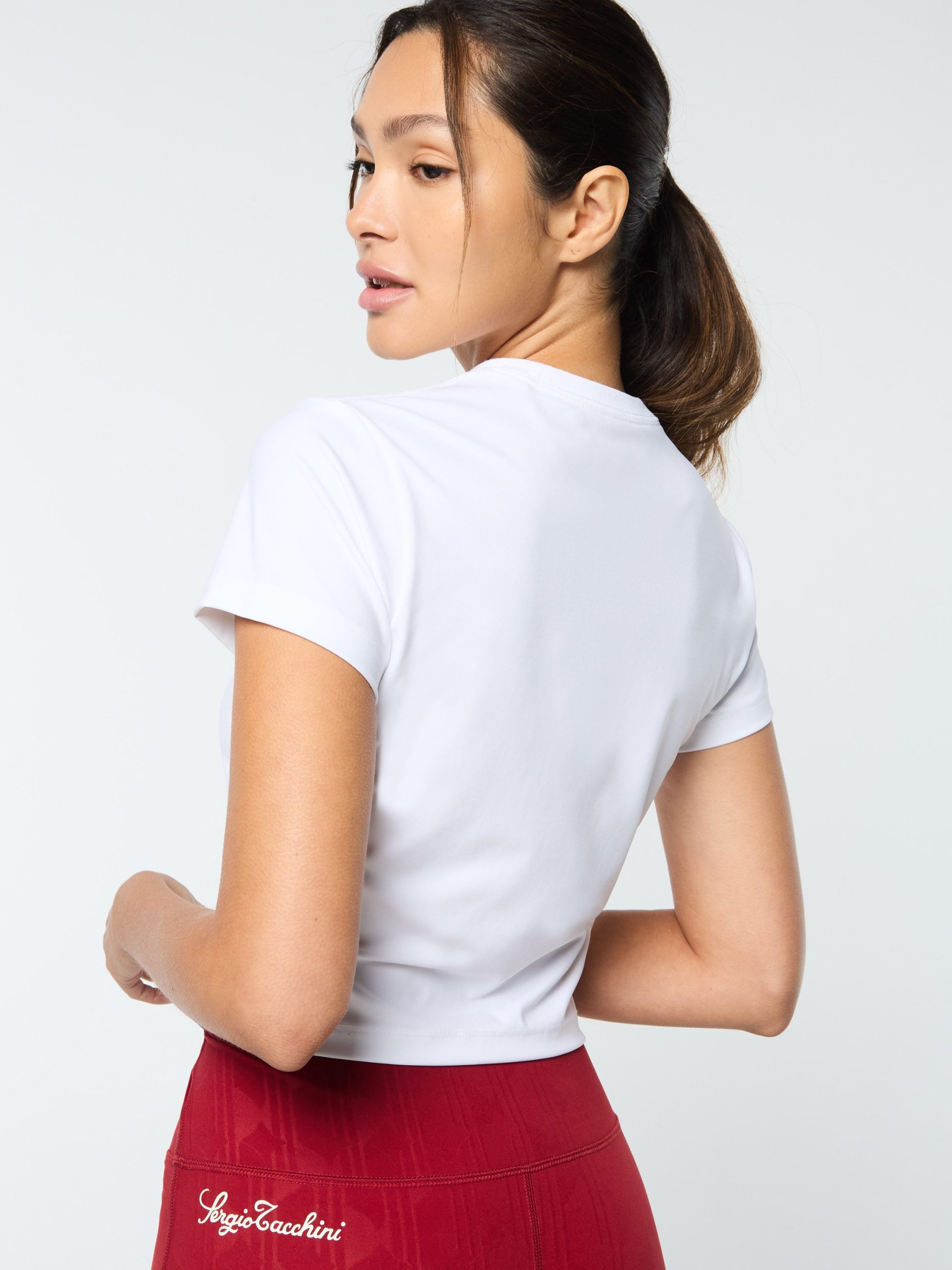 Mirano Fitted Crop Top- Brilliant White - Image 4