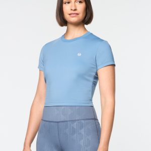 Mirano Fitted Crop Top- Coronet Blue