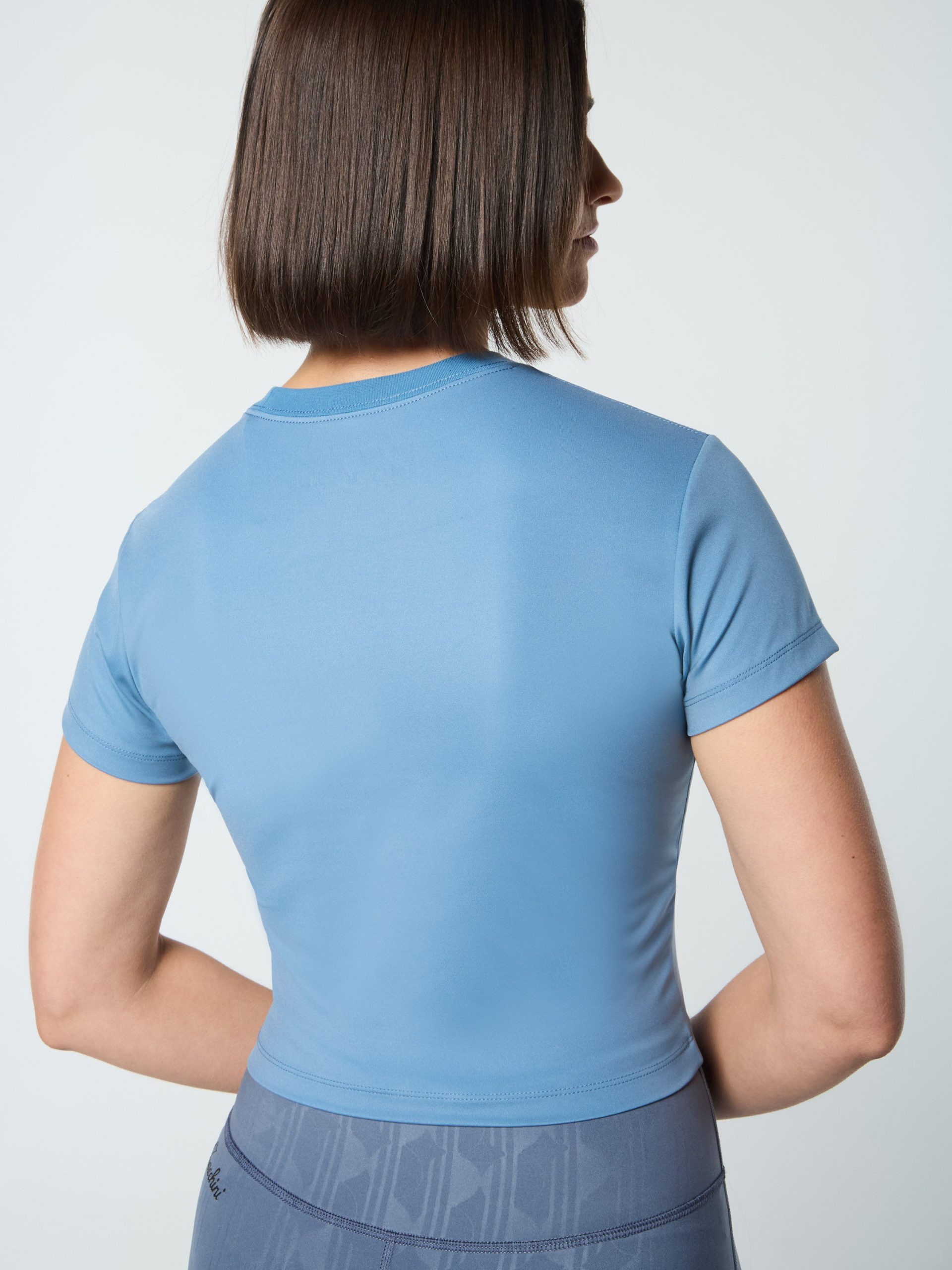 Mirano Fitted Crop Top- Coronet Blue - Image 6