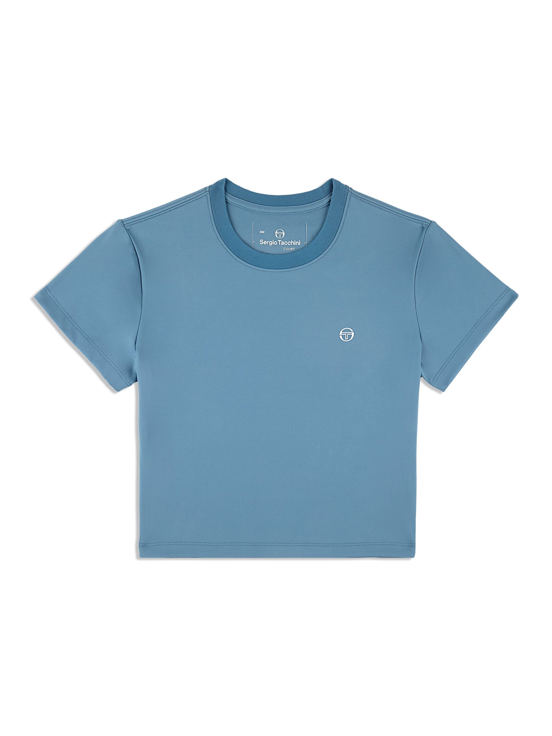 Mirano Fitted Crop Top- Coronet Blue - Image 2