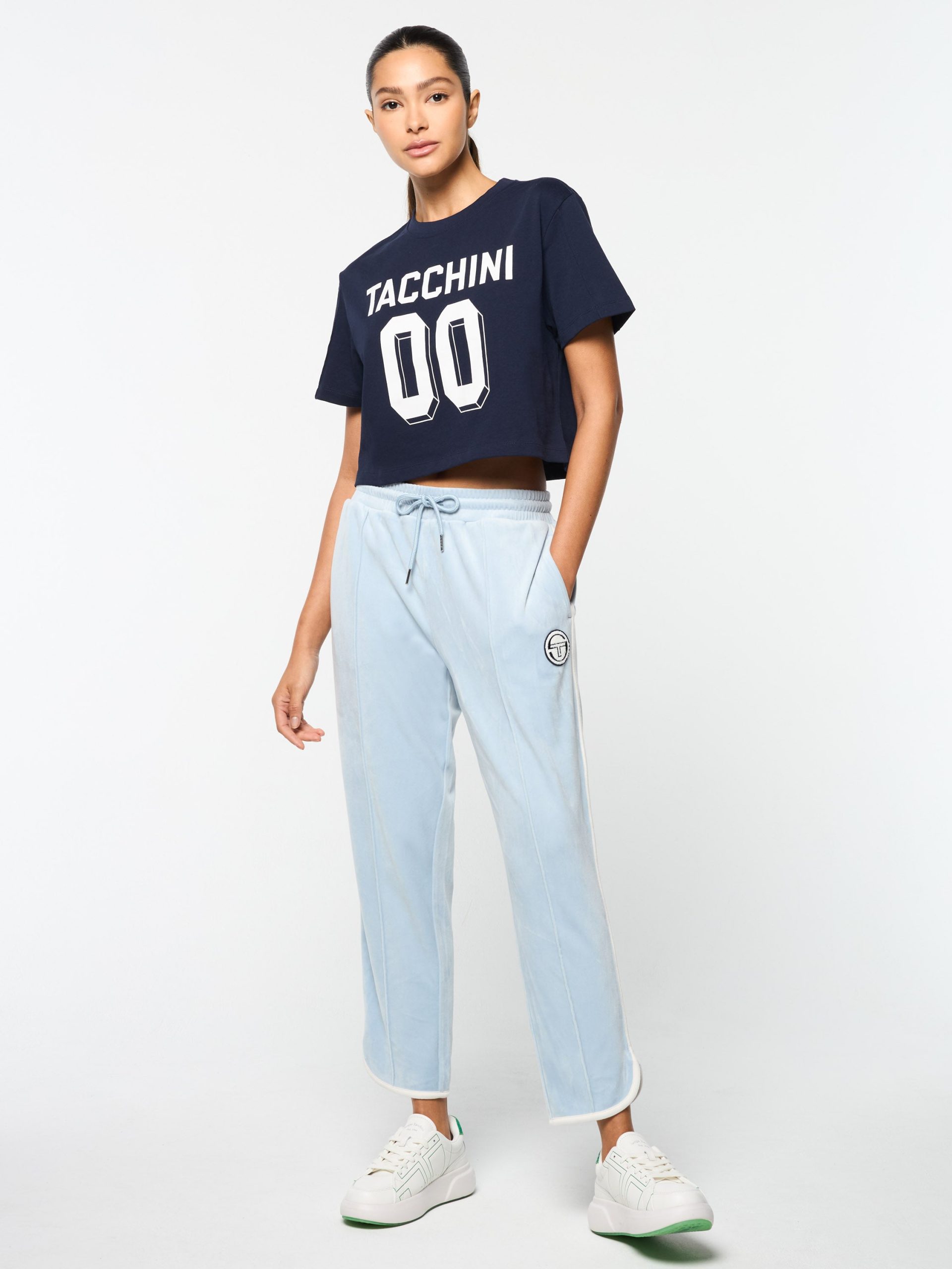 Veneto 3/4 Velour Track Pant- Celestial Blue - Image 3
