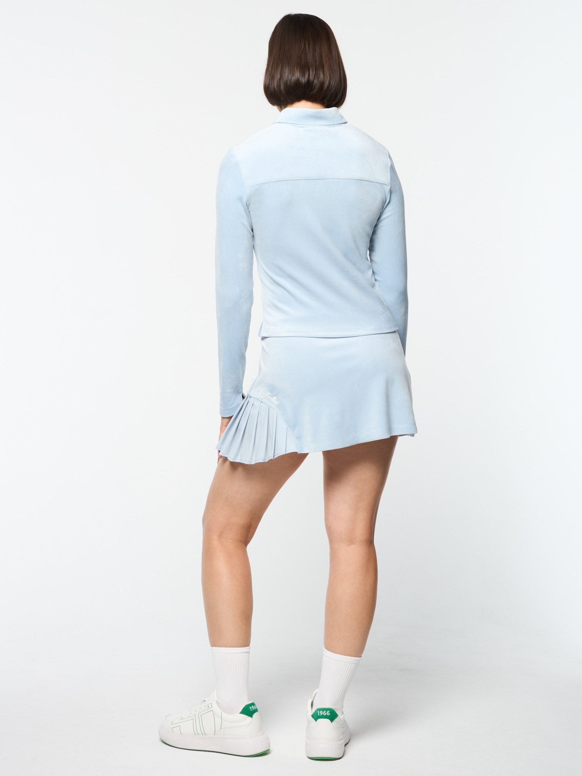 Veneto Velour Long Sleeve Polo- Celestial Blue - Image 5