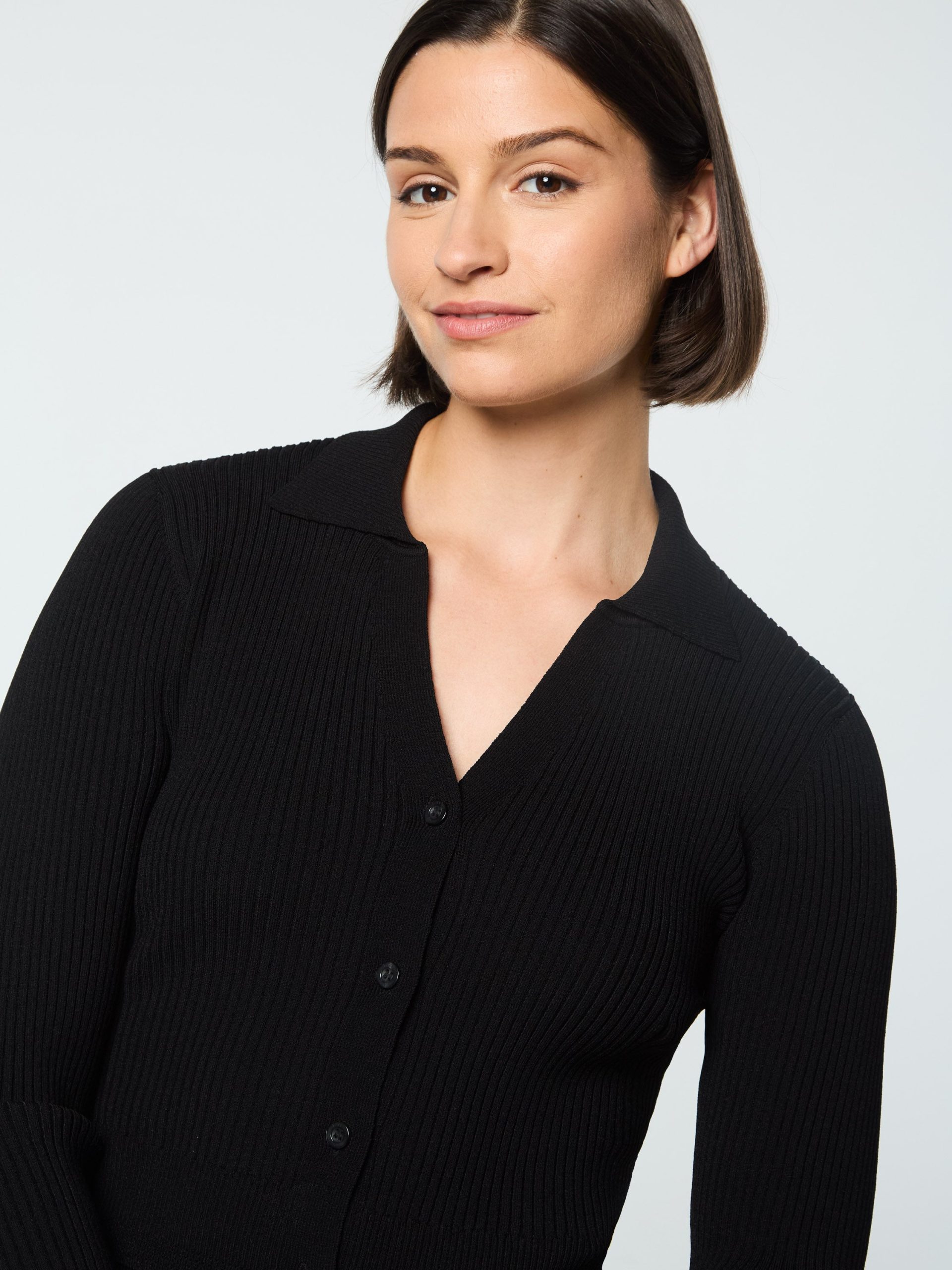 Magreta Rib Cardigan- Black Beauty - Image 8