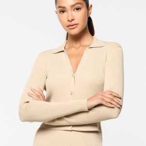 Magreta Rib Cardigan- Humus