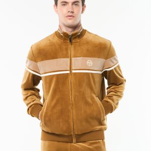 Damarindo Velour Track Jacket- Bronze Brown